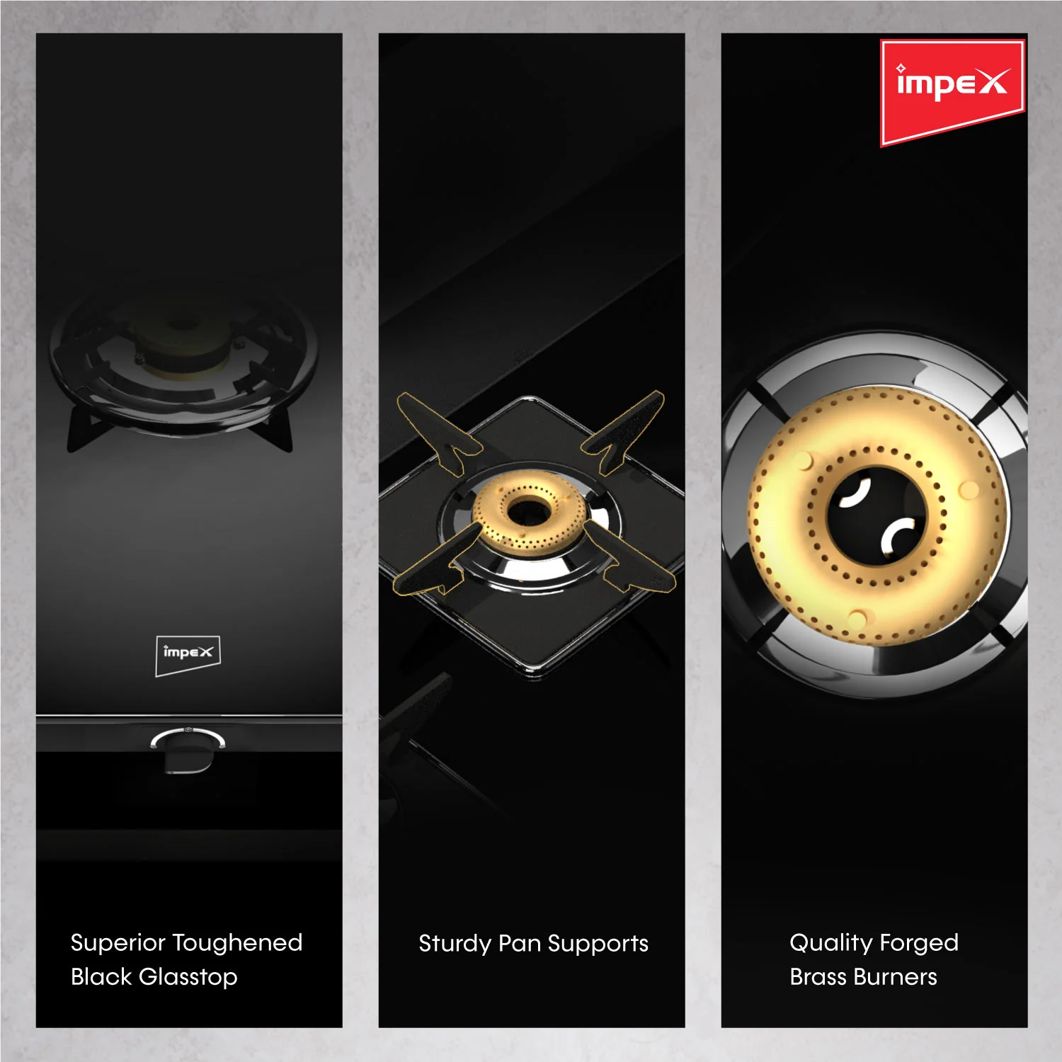 Impex 2-Burner Glasstop Gas Stove (Glaze 2B) - Image 3