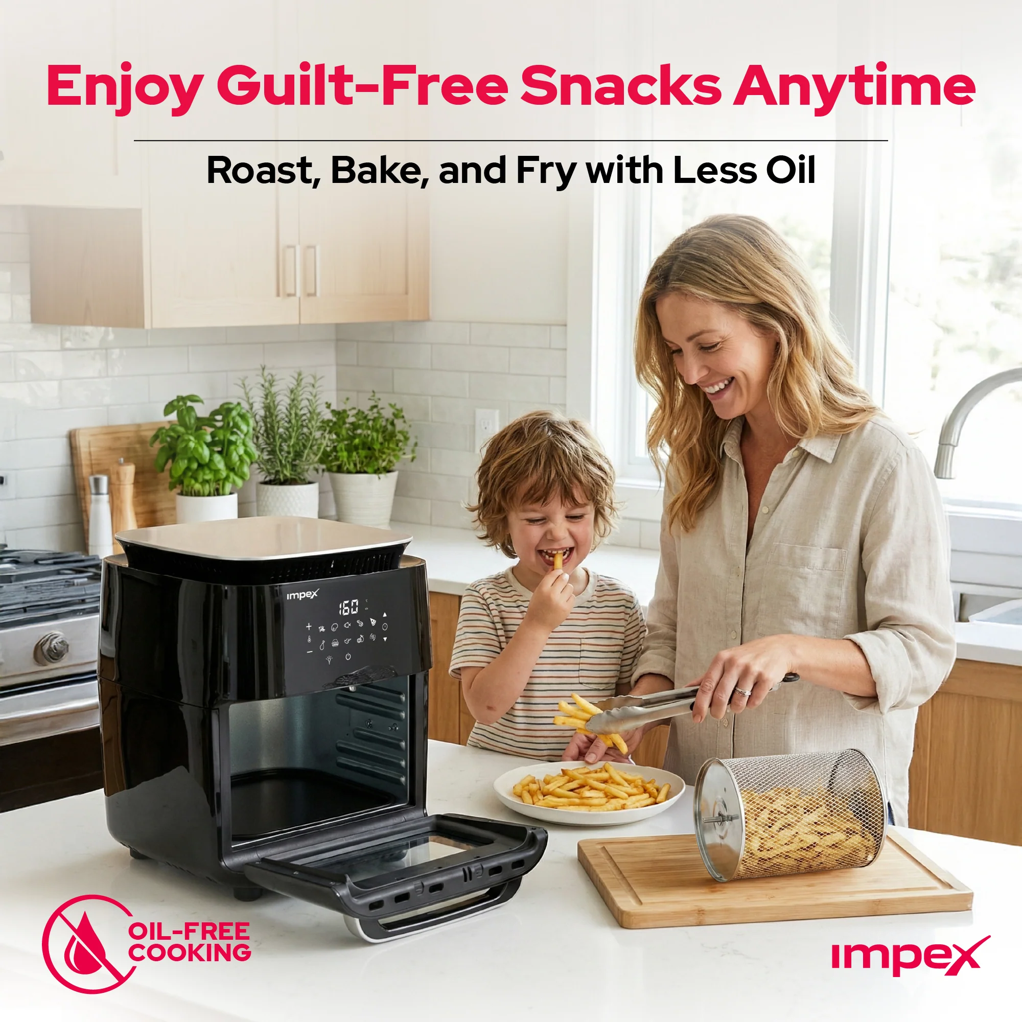 12L Digital Air Fryer AIRCHEF XL 1800W with Accessories - Image 3