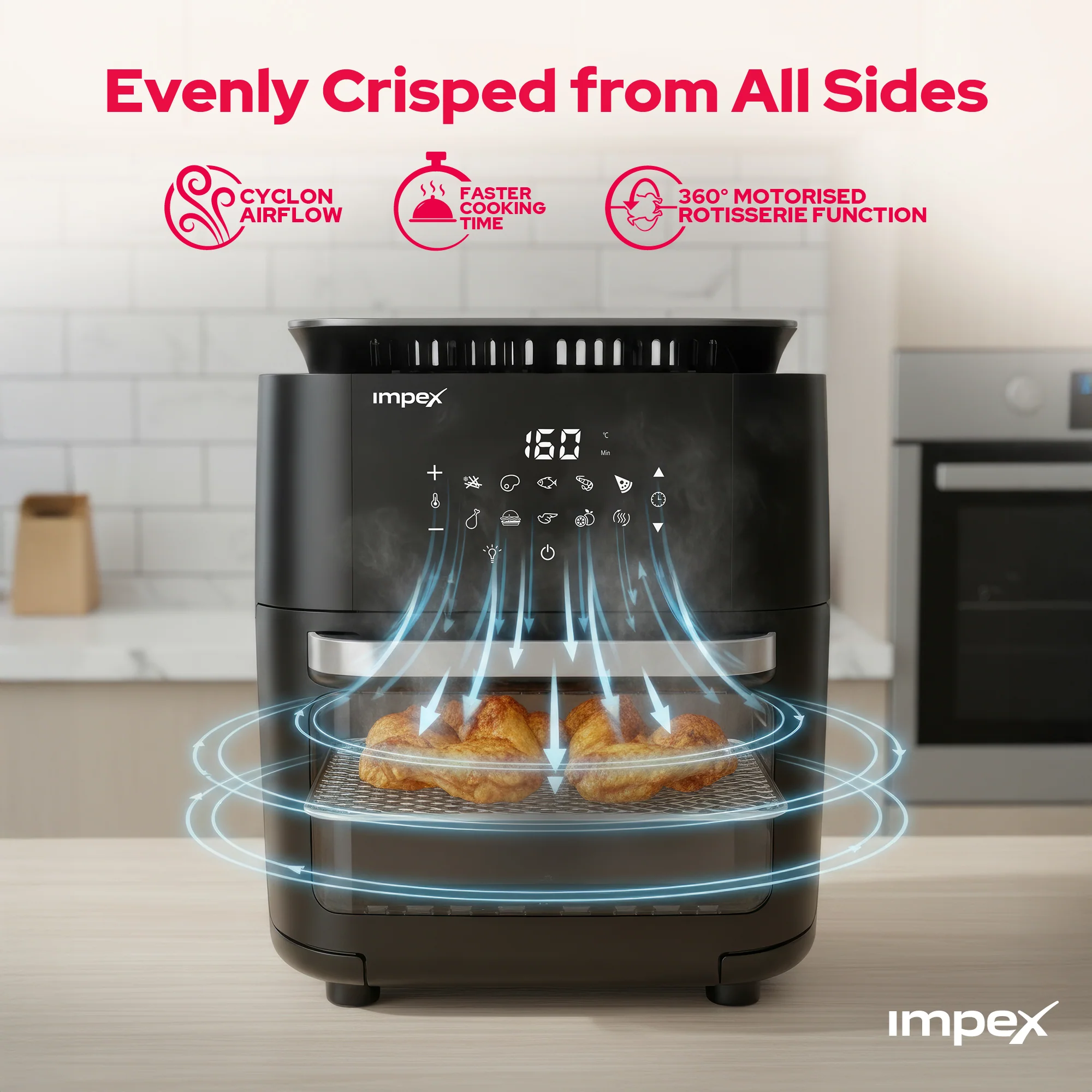 12L Digital Air Fryer AIRCHEF XL 1800W with Accessories - Image 4