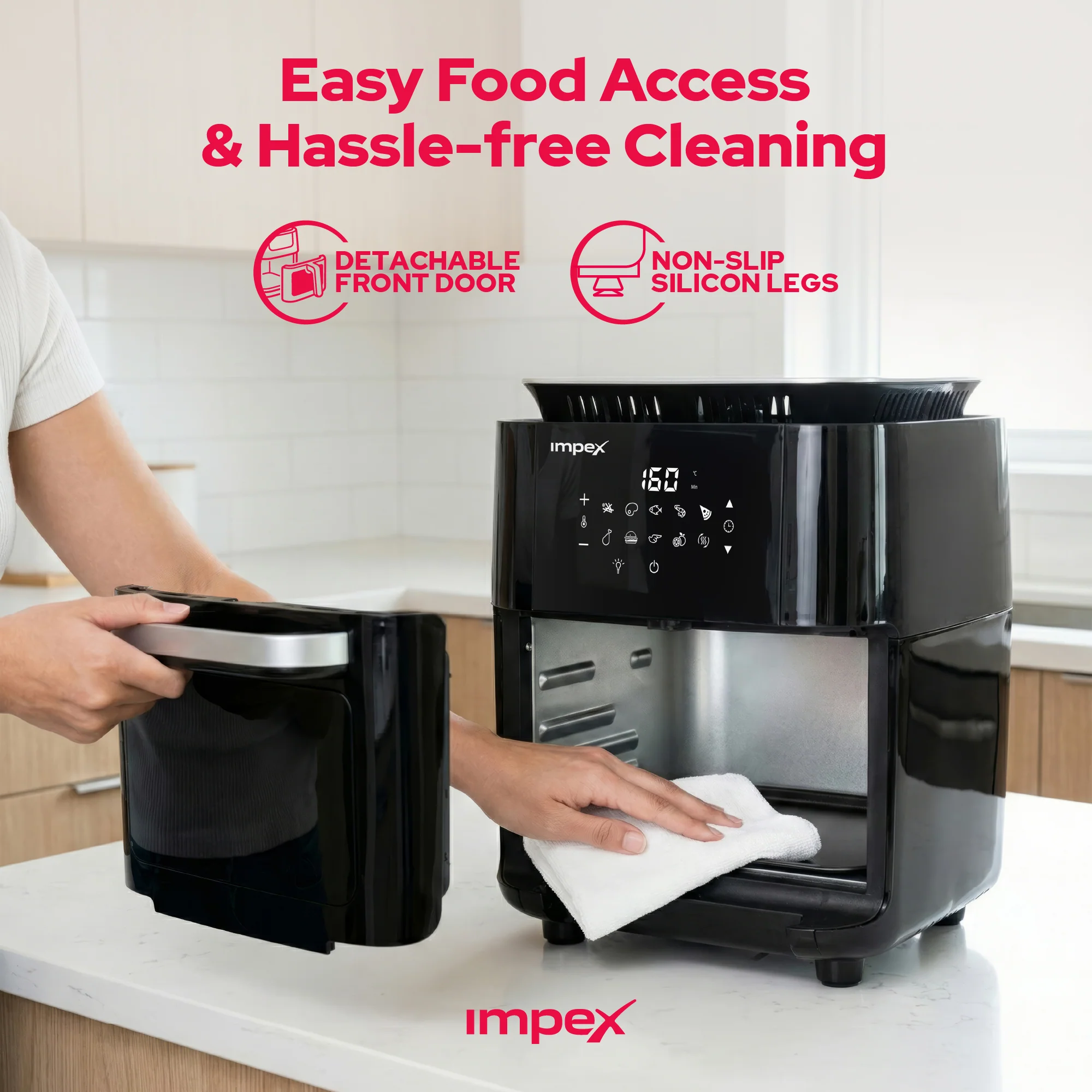 12L Digital Air Fryer AIRCHEF XL 1800W with Accessories - Image 9