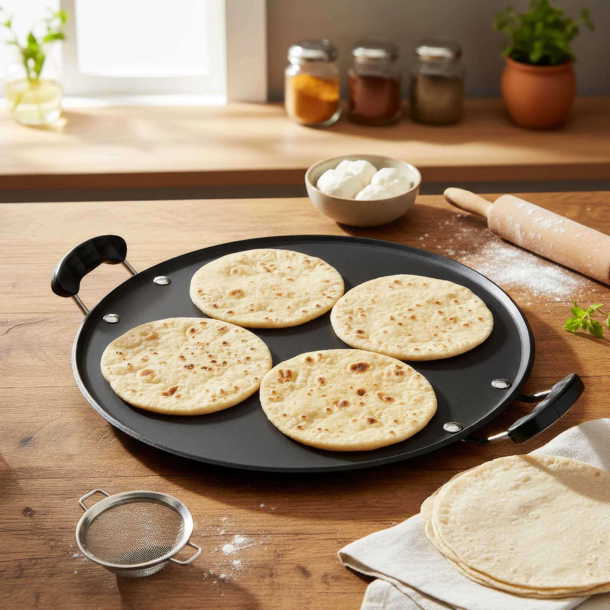 8L Non Stick Biryani Pot + 5L Aluminium Pressure Cooker + 36cm Non Stick Pathiri Tawa - Image 6