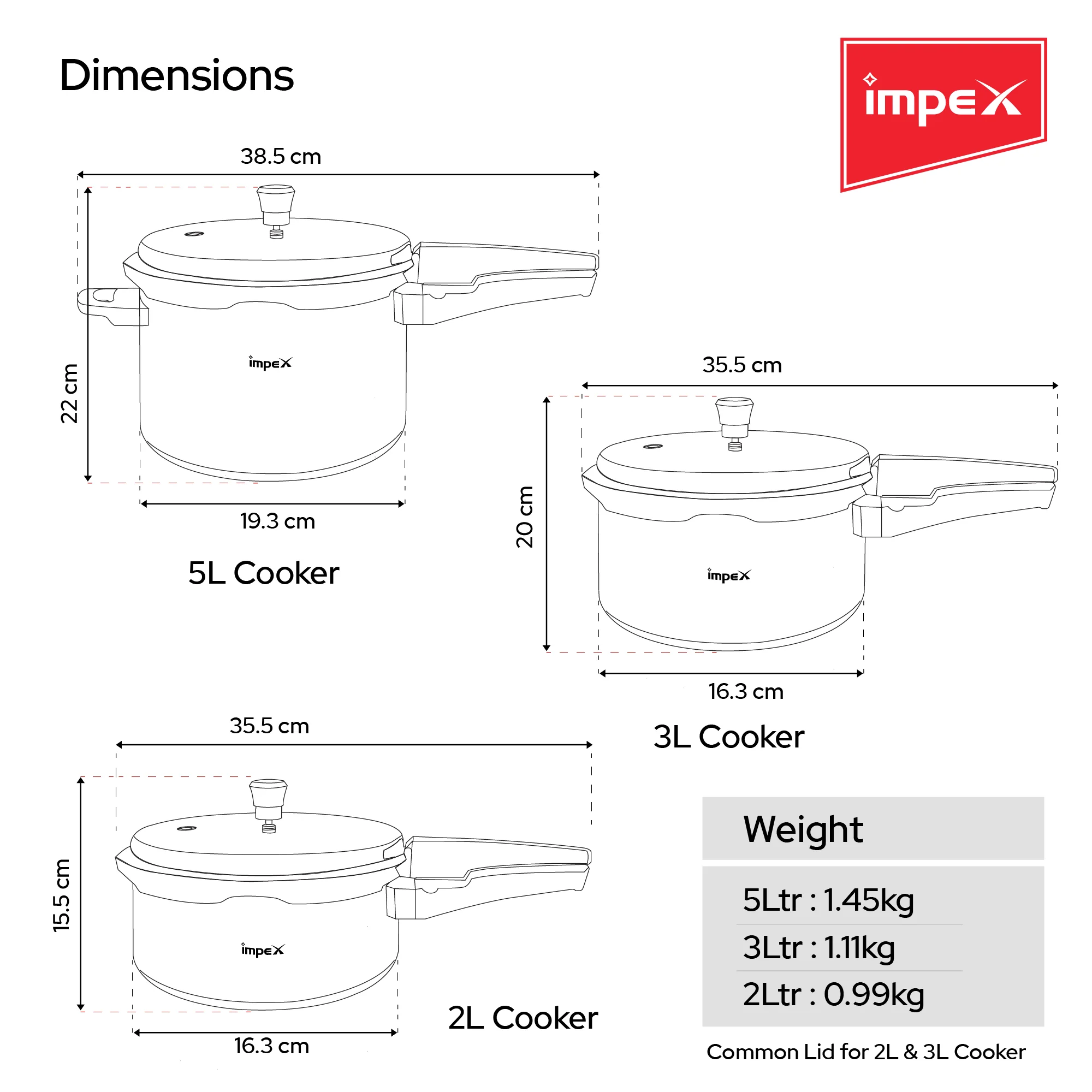 Migo Induction Base Combo 2 L, 3 L, 5 L Aluminium Pressure Cooker(Pack of 3) - Image 11