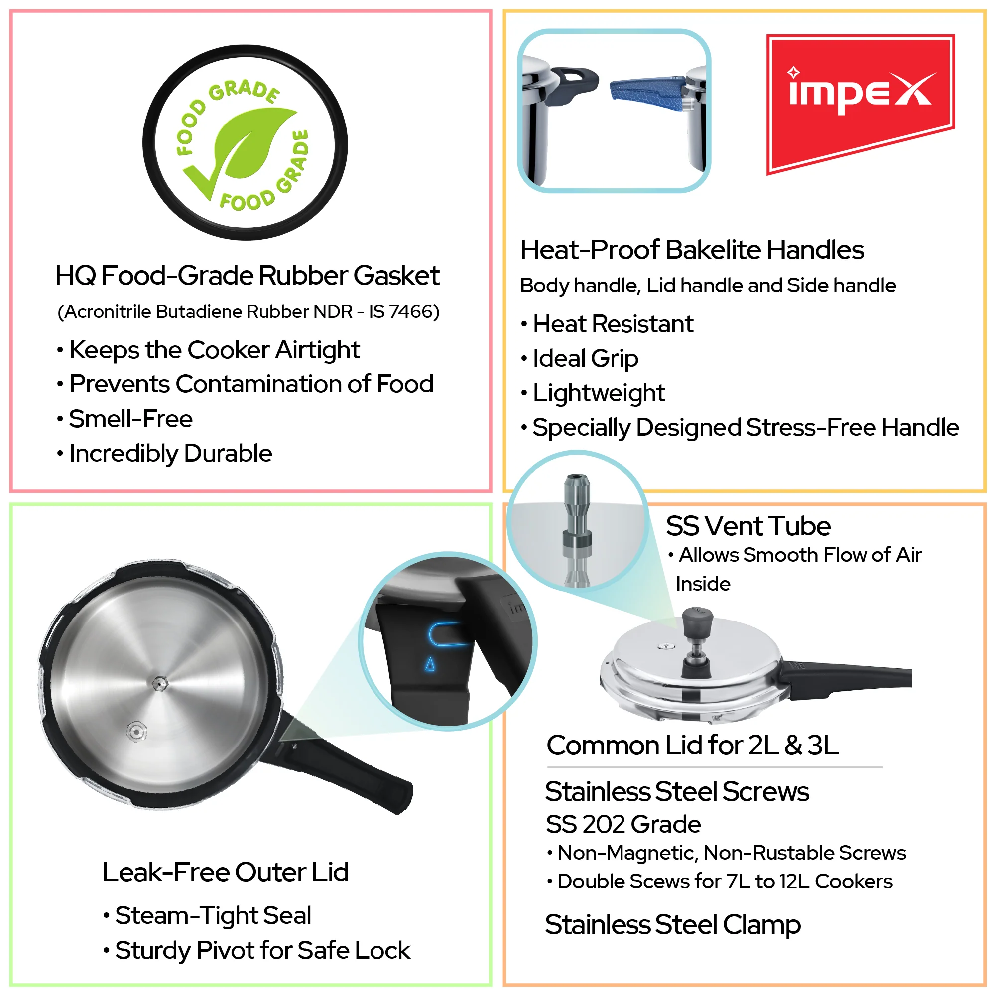 Migo Induction Base Combo 2 L, 3 L, 5 L Aluminium Pressure Cooker(Pack of 3) - Image 7