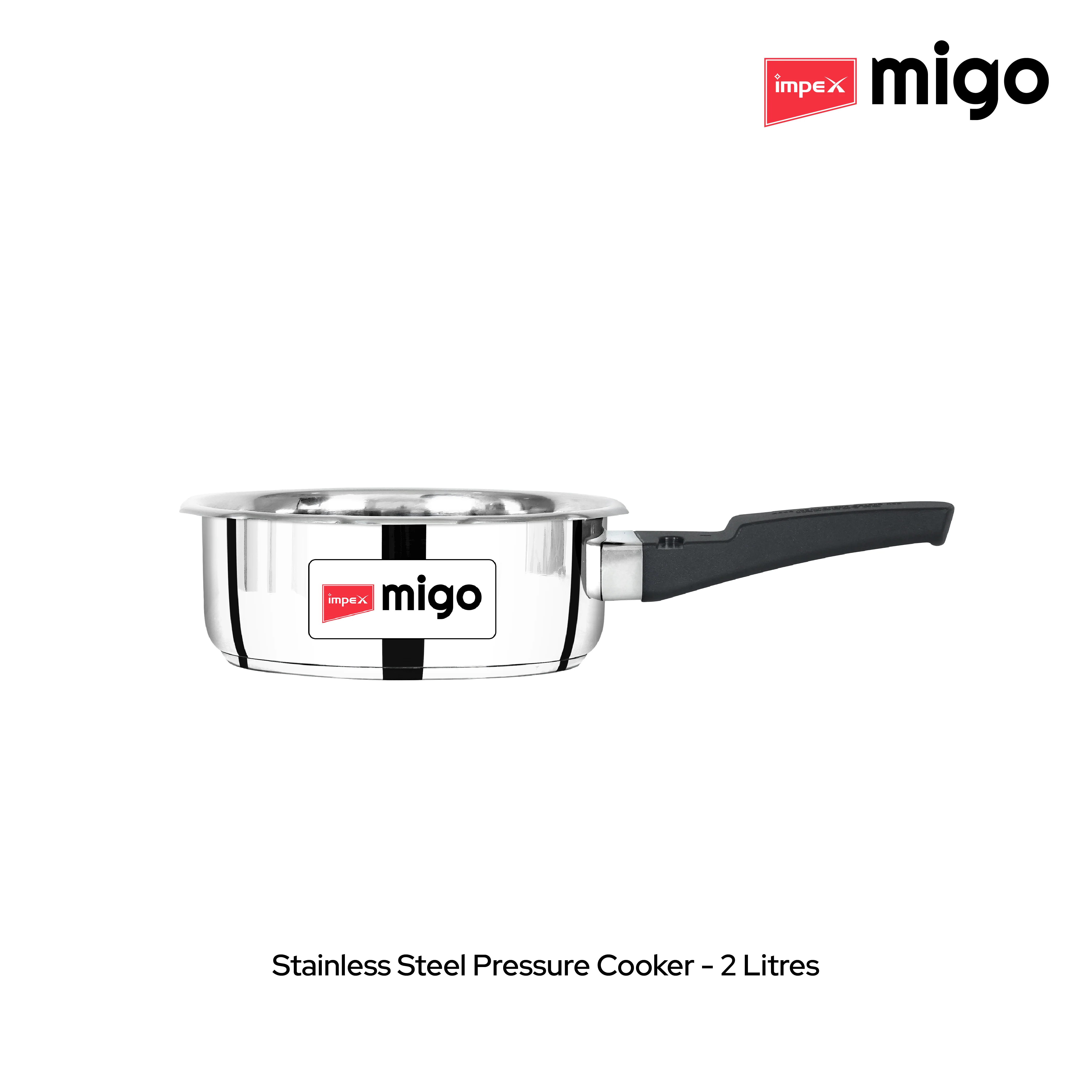 Migo Stainless Steel Pressure cooker IFC 235 SS 5 L, 3 L, 2 L Induction Bottom (Pack of 3) - Image 8