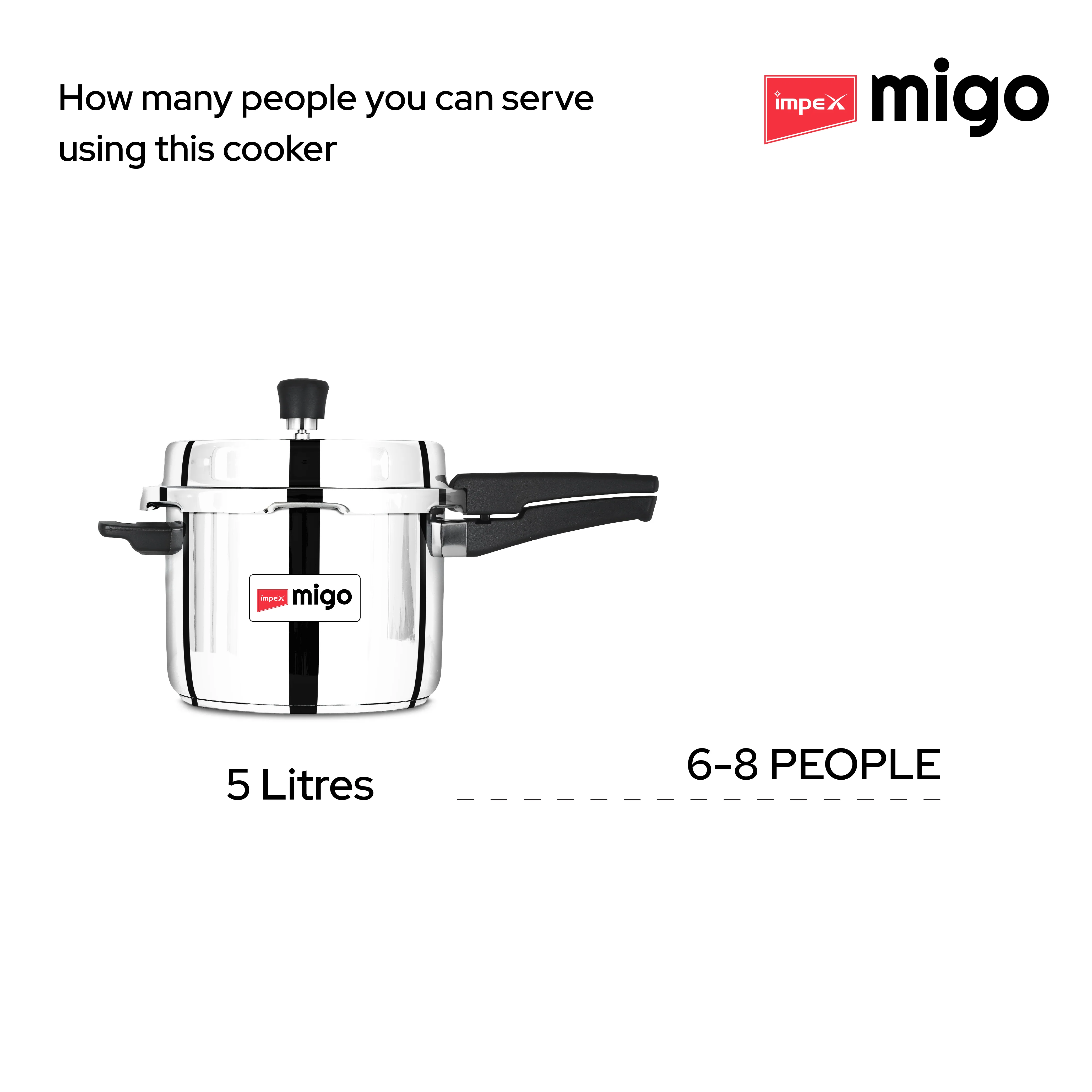 IMPEX Migo 5 L Stainless Steel Pressure cooker IFC 5 SS Induction Bottom (Stainless Steel) - Image 7
