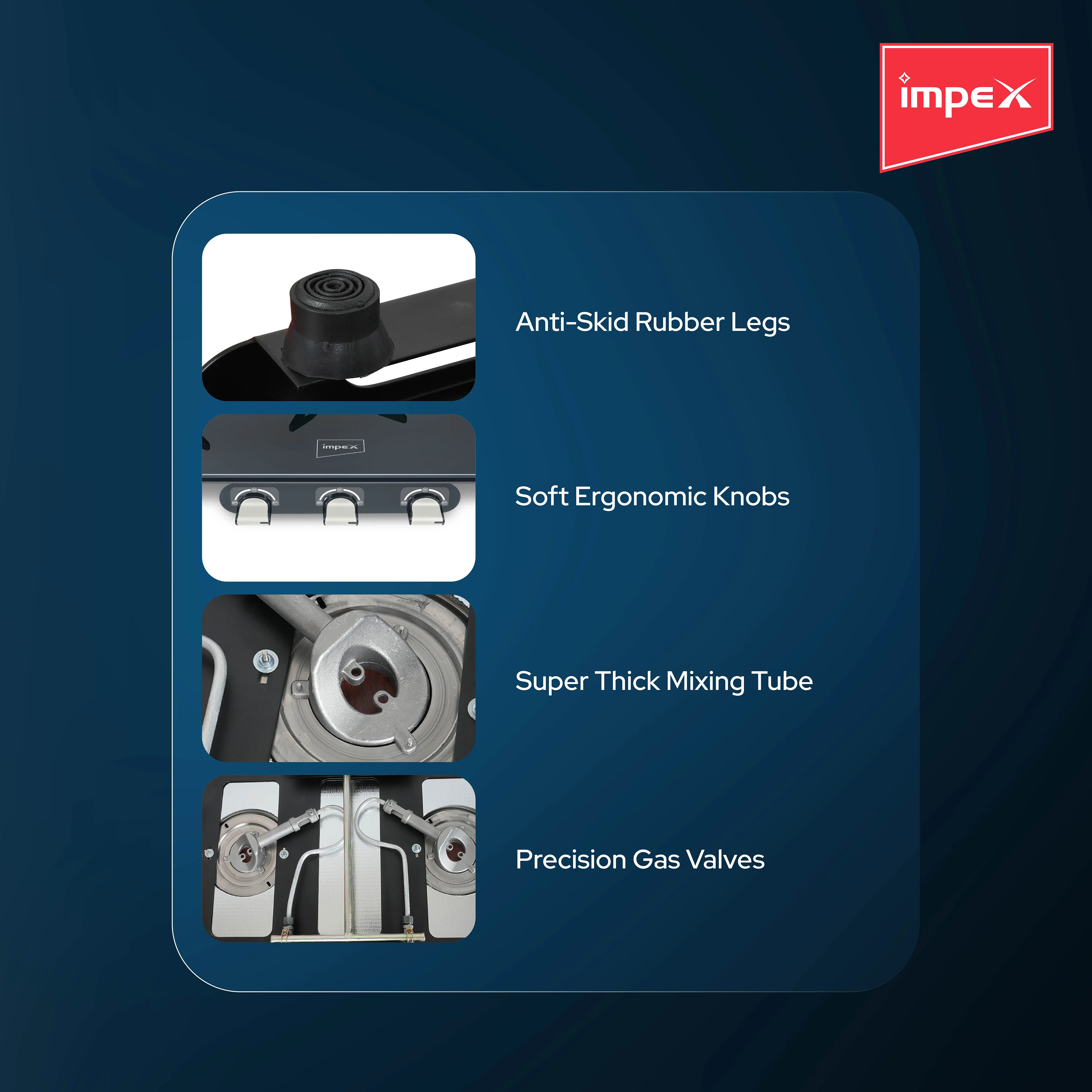 Impex AIRA 3B Frameless Glass top Gas Stove - Image 4