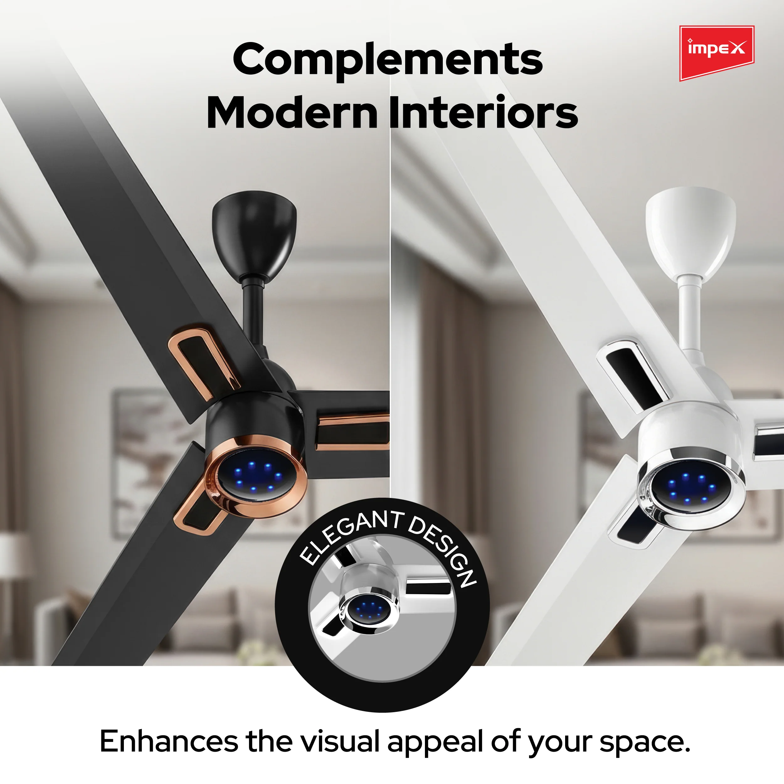 Impex ATOM GLOW WHITE 1200 mm BLDC Ceiling Fan with Remote, 5-Star Rating and Smart Glow LED - Image 6