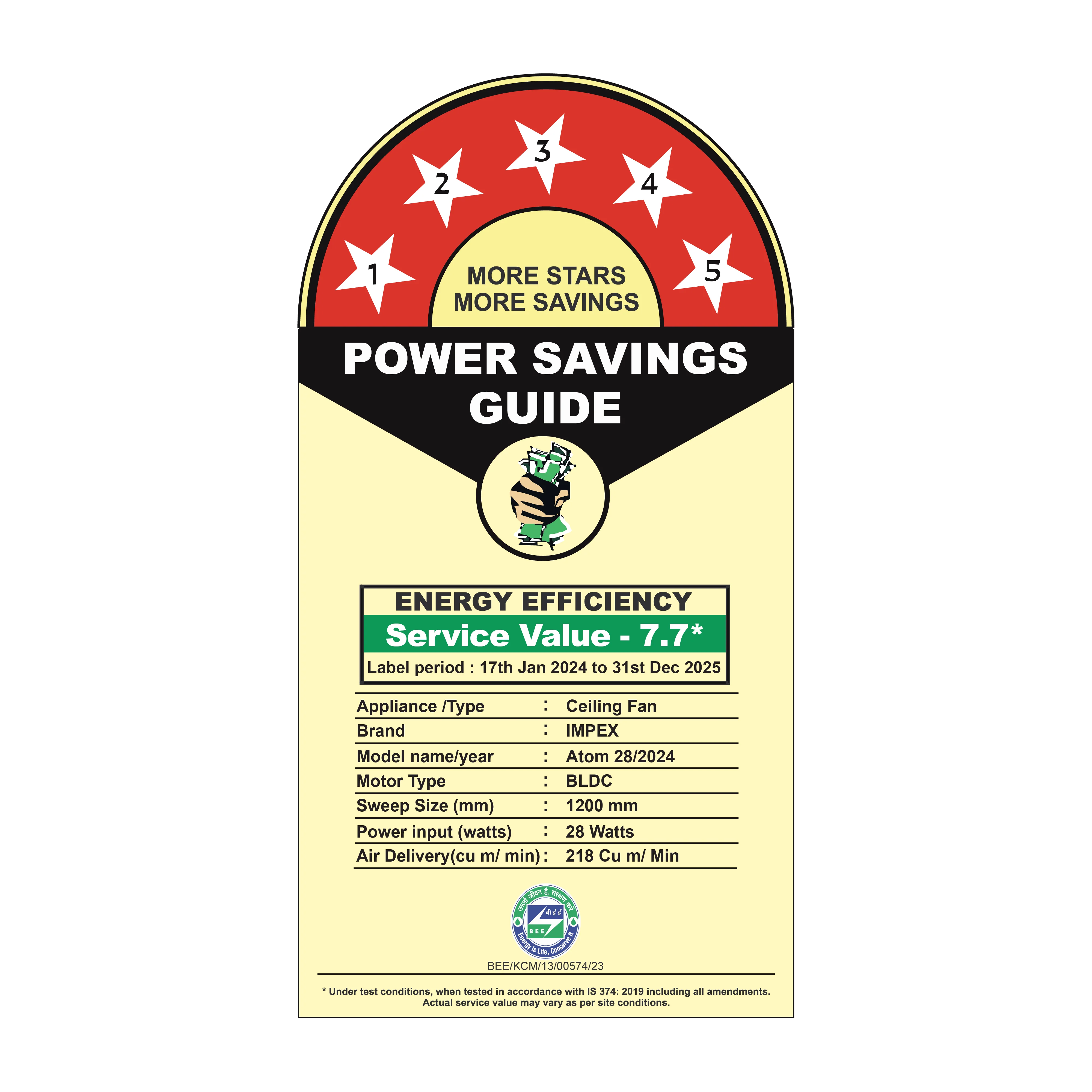 Impex 1200mm Ceiling Fan BLDC ATOM 28 PRIME R with Remote - 5 Star | 5 Year Warranty - Image 9