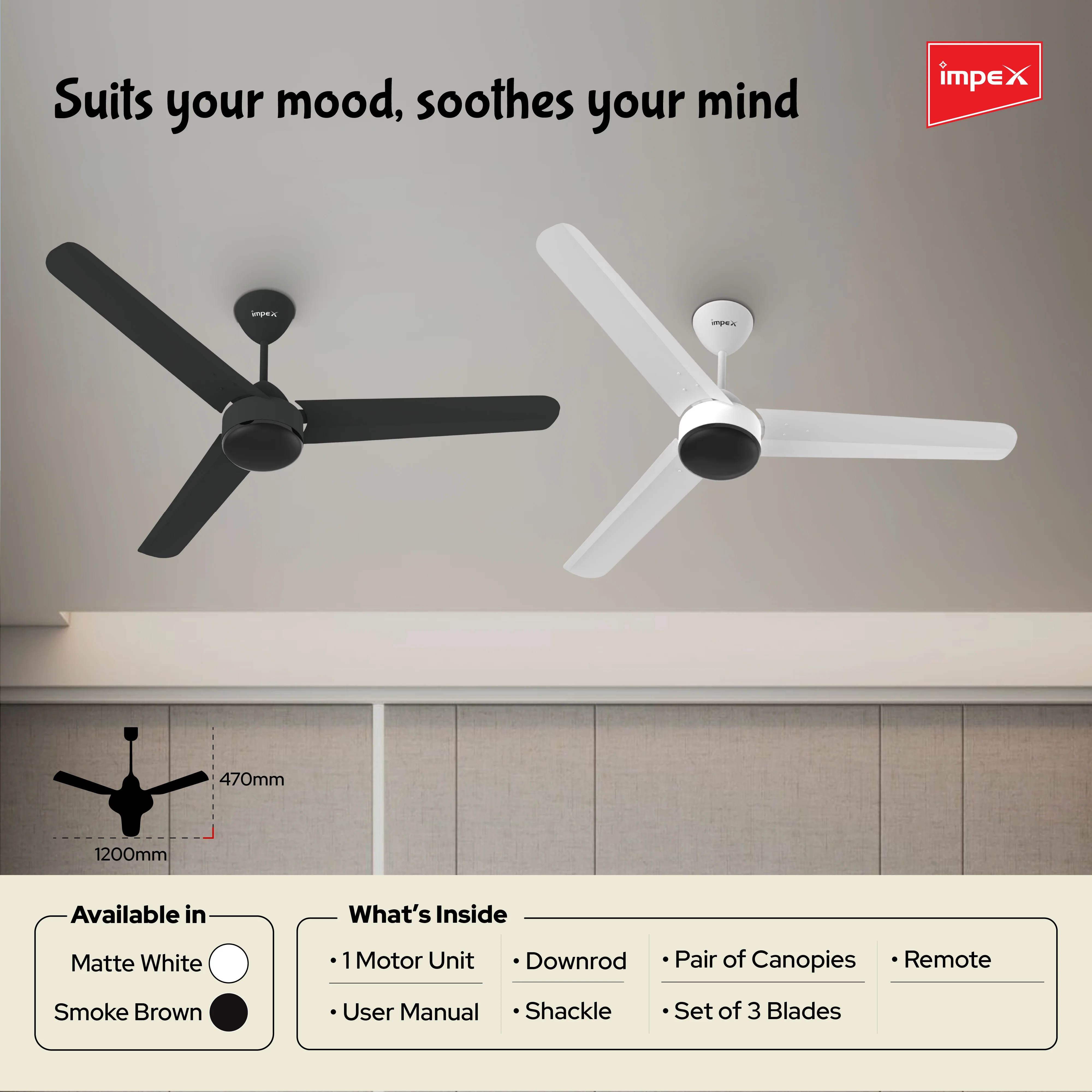 Impex BLDC Ceiling Fan ATOM 28 5 Star Rated Ceiling Fans for Home with Remote Control | Upto 65% Energy Saving High Speed Fan Having 5 Years Warranty (Matte White) - Image 5