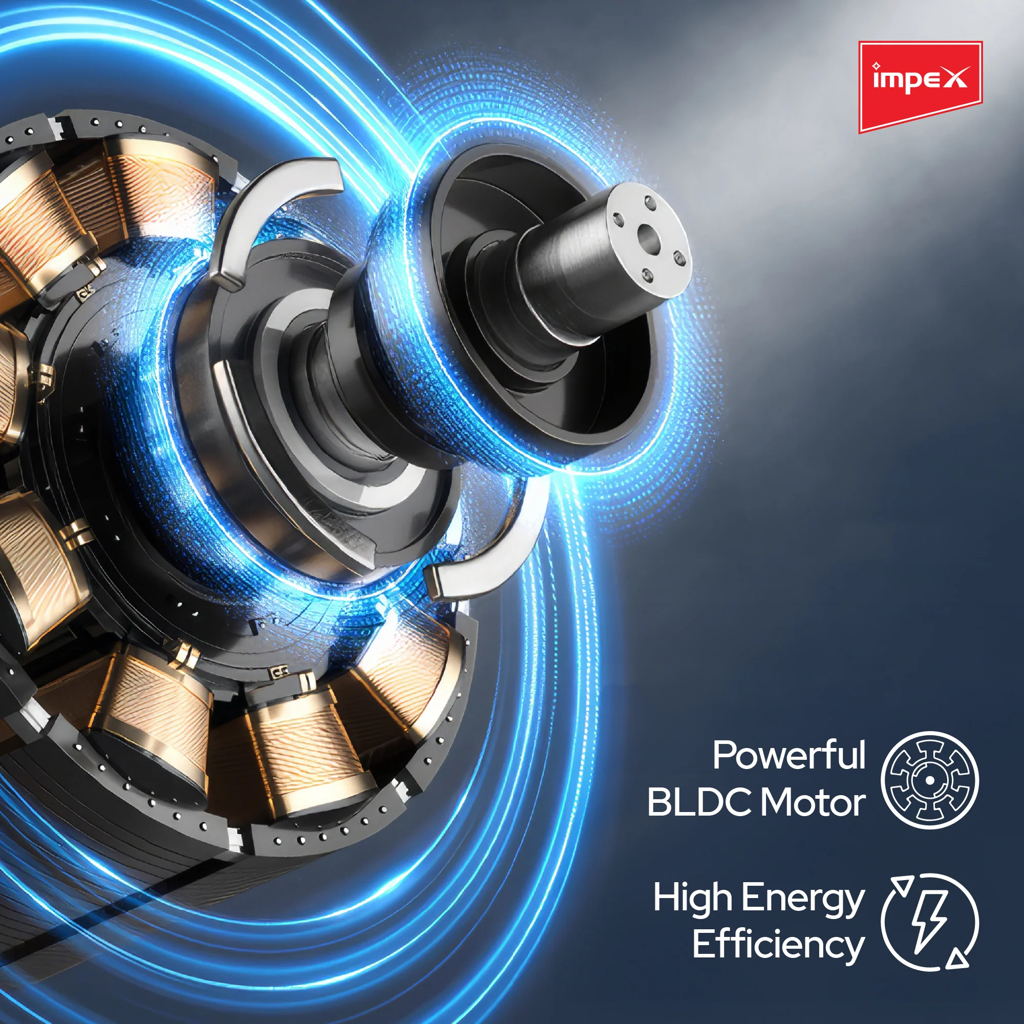 Impex BLDC Pedestal Fan (eN Save 29 PF Black) – 400mm, Powerful Motor, 3-Leaf Balanced Blades, 100-1400 RPM with 3 year warranty - Image 5