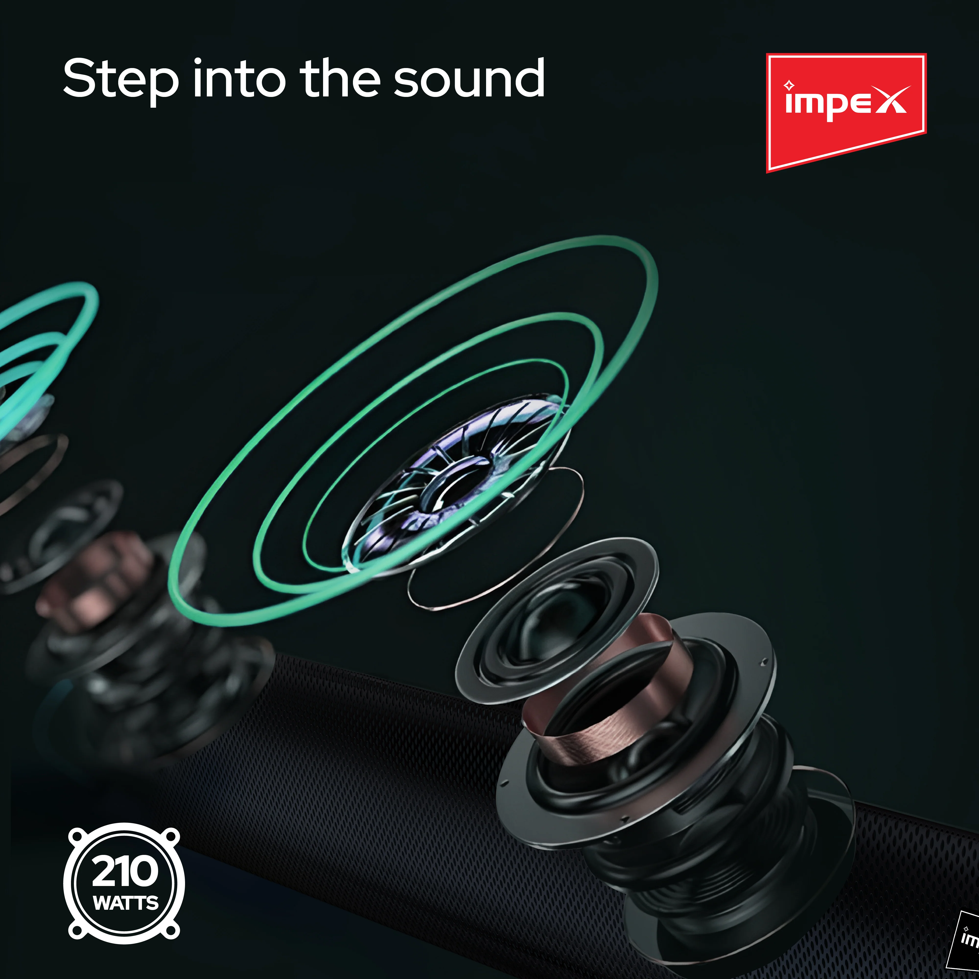 Impex BoomBar HK800 210W 2.1 Channel Soundbar with Wireless Sub-Woofer, Surround Speakers, Dolby Audio, and 1-Year Warranty (Black) - Image 4