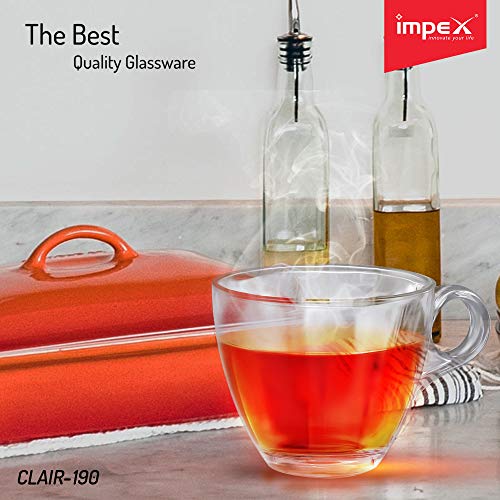 Impex CLAIR-190 Tea/Coffee Glassware Set (Set of 6 Glasses 190 ml,Transparent) - Image 5