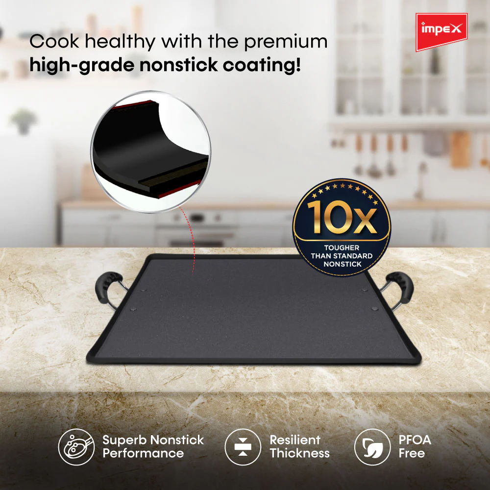 Impex IPT-3334N Nonstick Aluminium Pathiri Tawa - Image 3