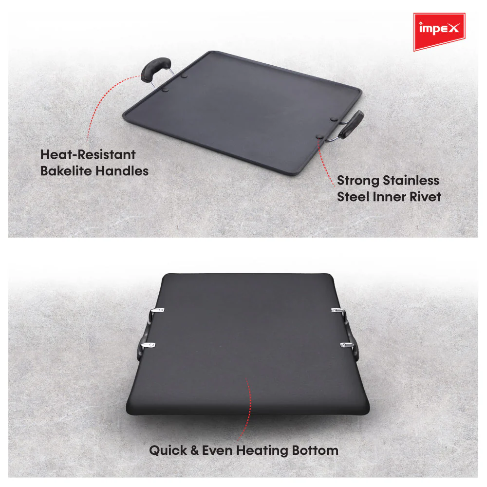 Impex IPT 3438 HV Nonstick Aluminium Induction Base Pathiri Tawa - Image 4