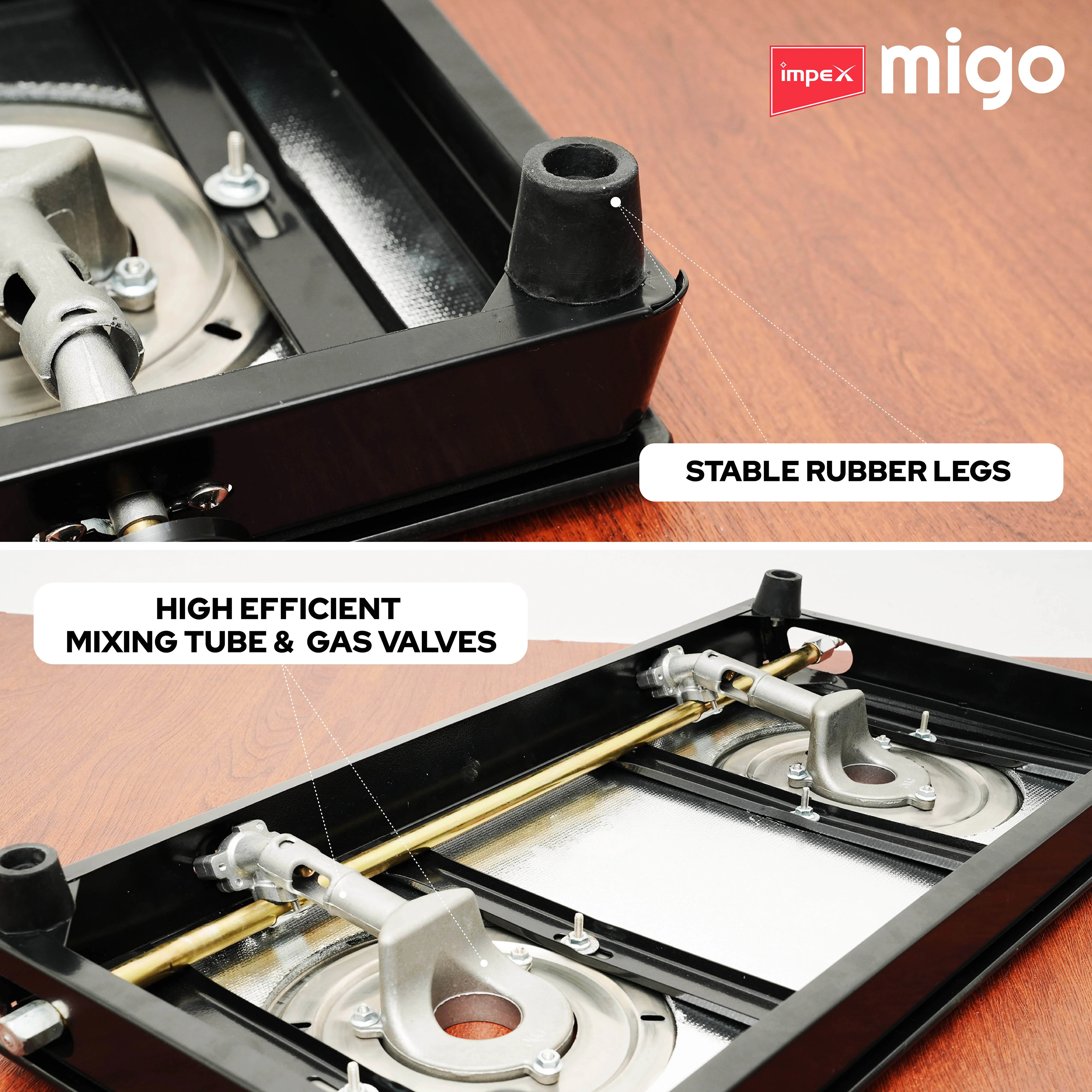 IMPEX Migo 2 Burner Glass top Gas Stove Linea 2B, 6mm Toughened Glass top, 1 Year Warranty - Image 10