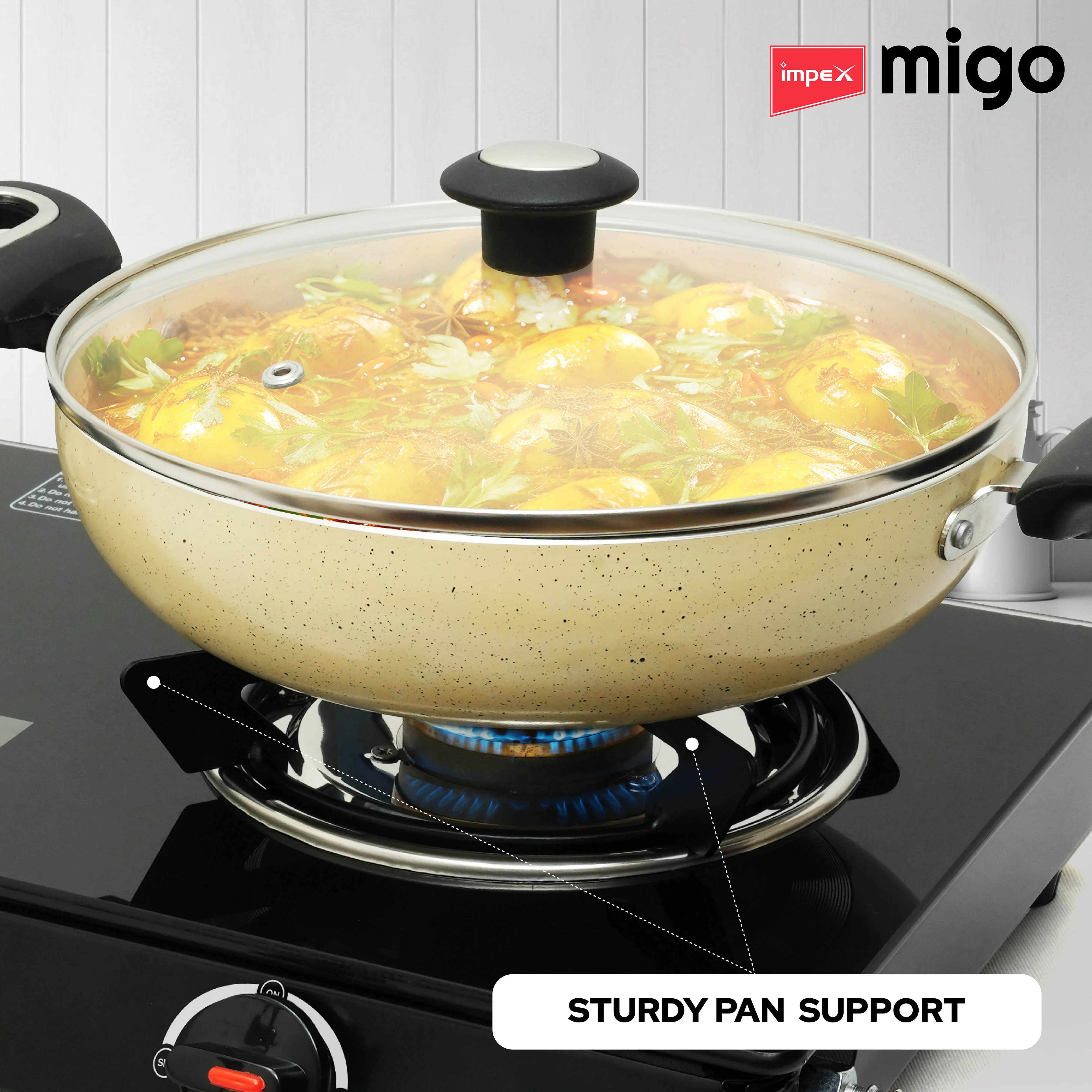 IMPEX Migo 2 Burner Glass top Gas Stove Linea 2B, 6mm Toughened Glass top, 1 Year Warranty - Image 7