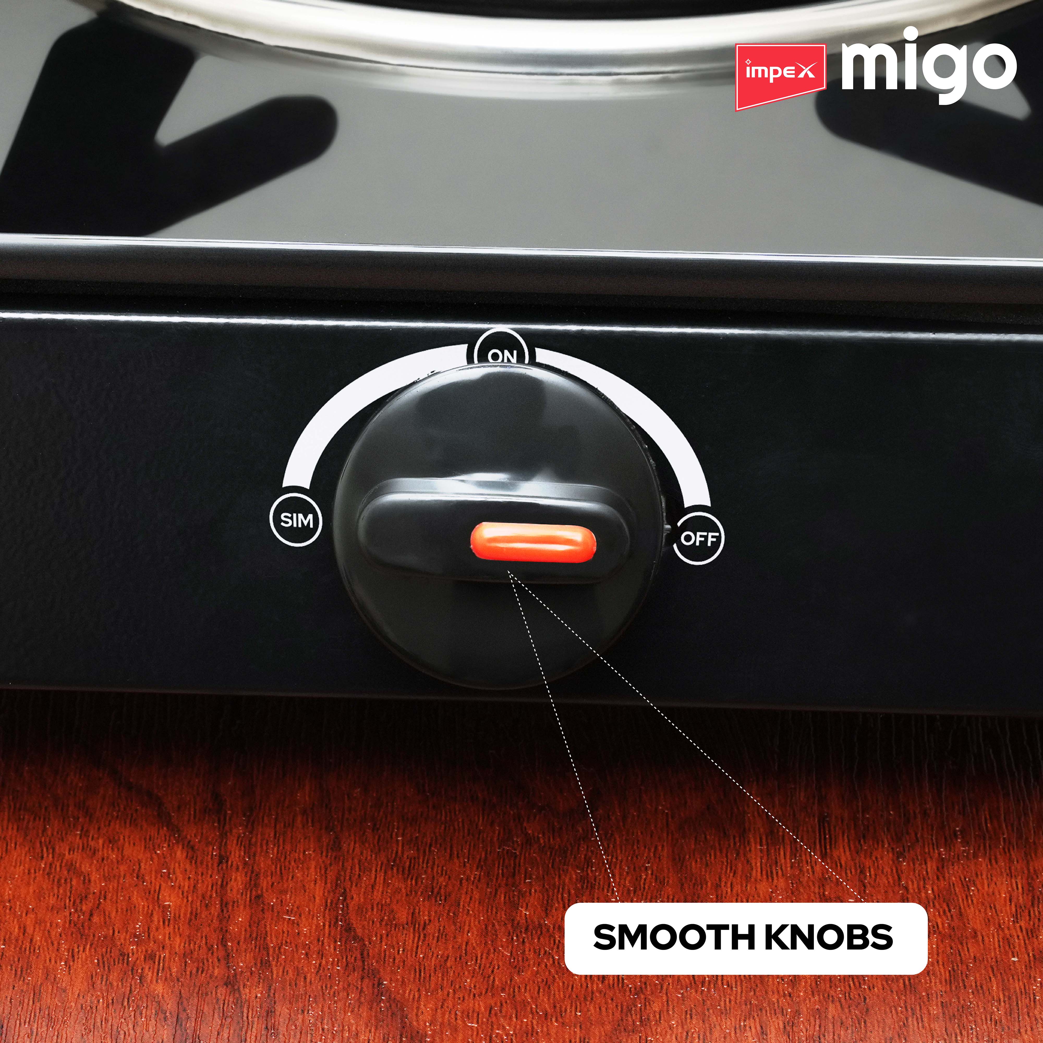 IMPEX Migo 2 Burner Glass top Gas Stove Linea 2B, 6mm Toughened Glass top, 1 Year Warranty - Image 8