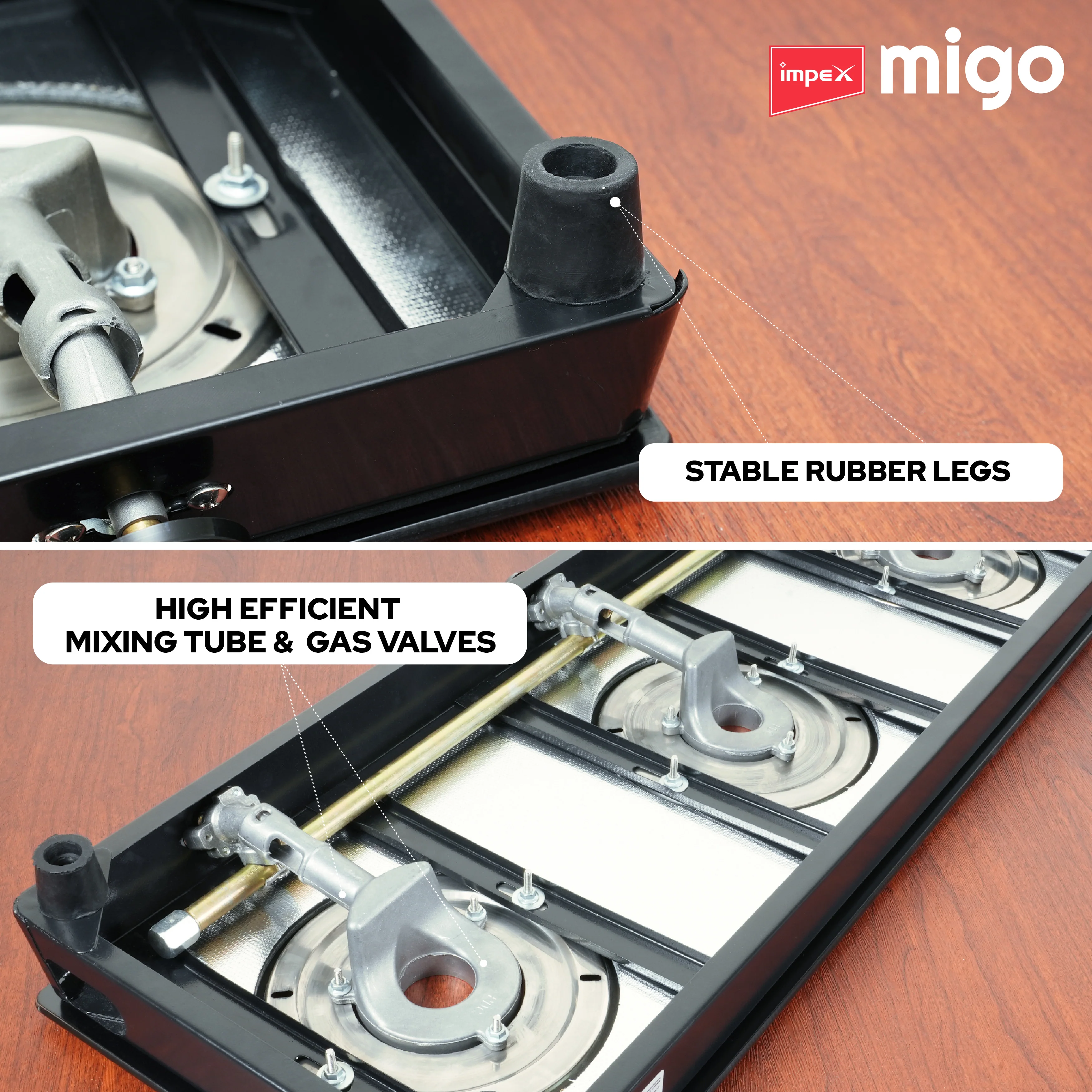 Impex Migo 3 Burner Gas Stove 6 mm Toughened Glass Top LINEA 3B, 1 Year Warranty (Black) - Image 10