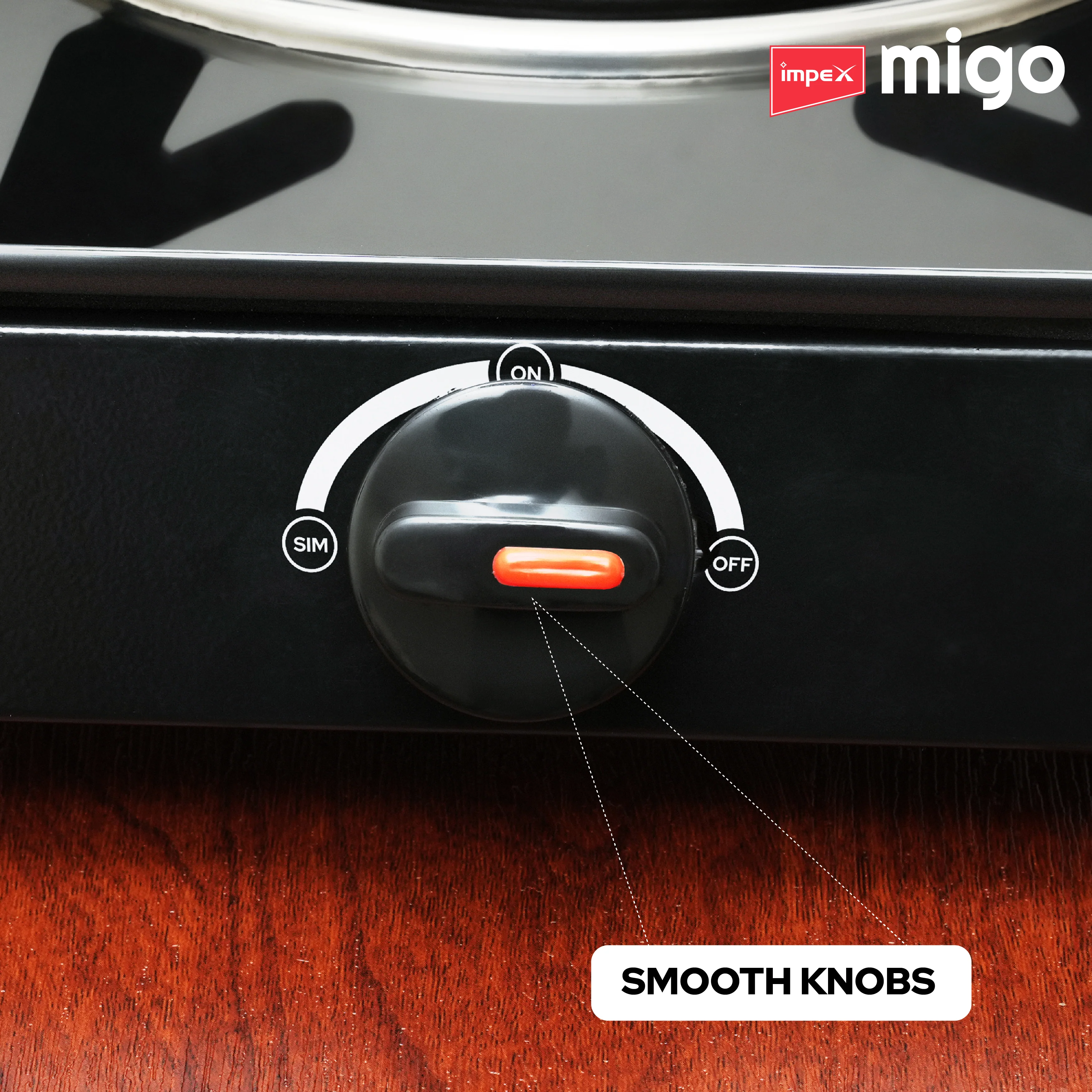 Impex Migo 3 Burner Gas Stove 6 mm Toughened Glass Top LINEA 3B, 1 Year Warranty (Black) - Image 8