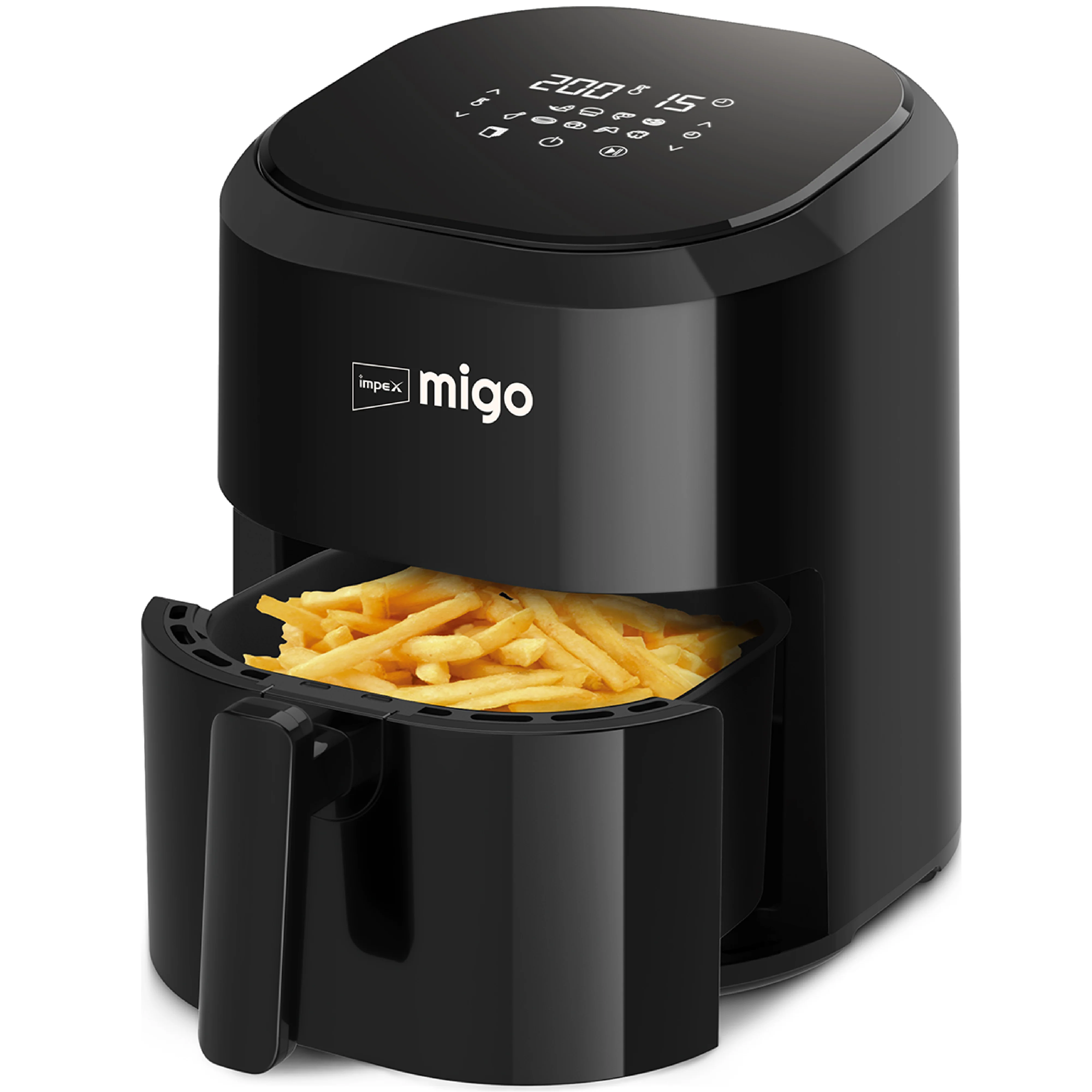 Impex Migo Digital Air Fryer 10 in 1 Airfryer, 1200 W 4.5 L Instant Electric Air Fryer for Home Auto Cut Off, Fry, Grill, Roast, Steam, and Bake 2 Years Warranty (Black) - Image 4