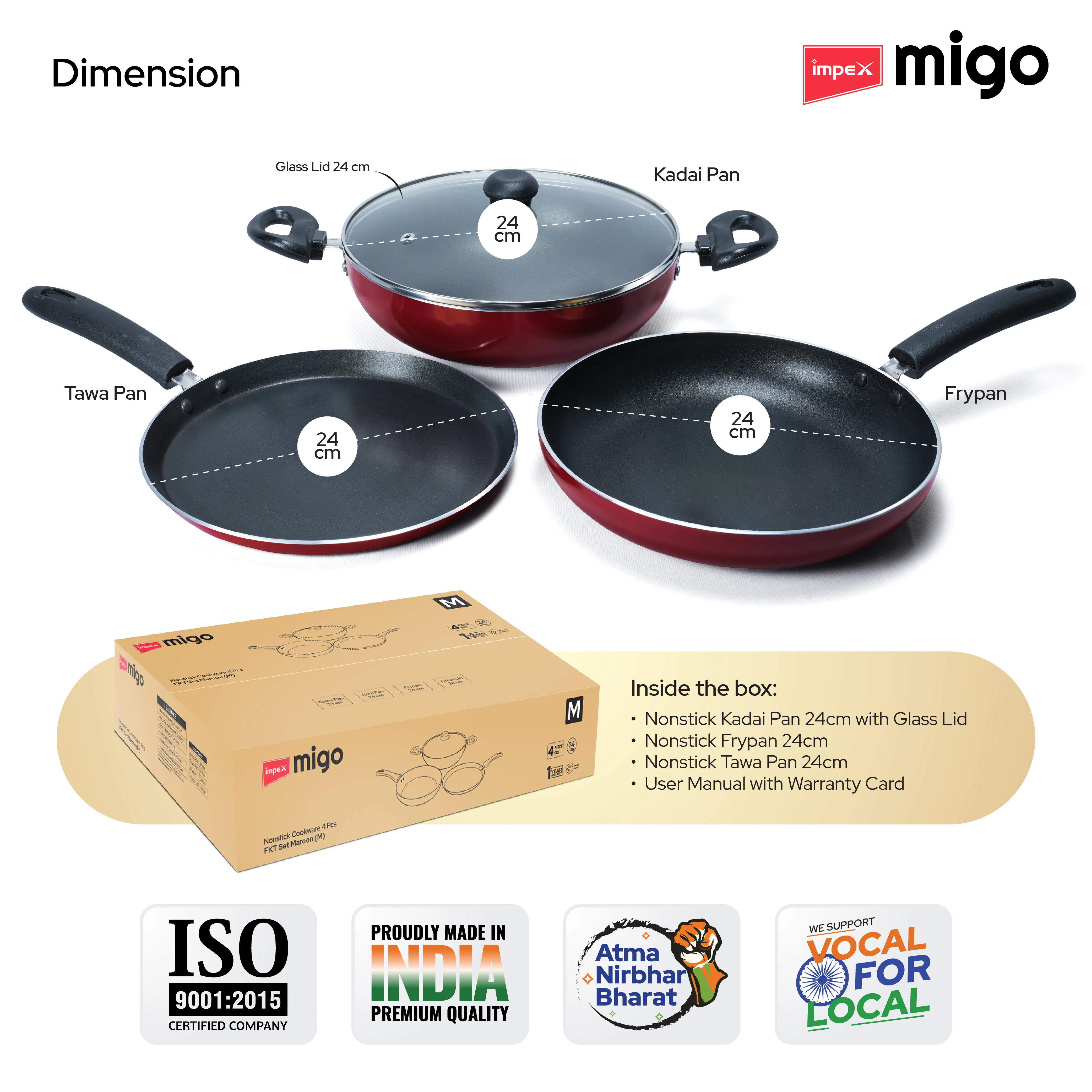 IMPEX Migo Nonstick 4 Pcs Festival Gift Set FKT(M), 3mm Thickness - Image 10