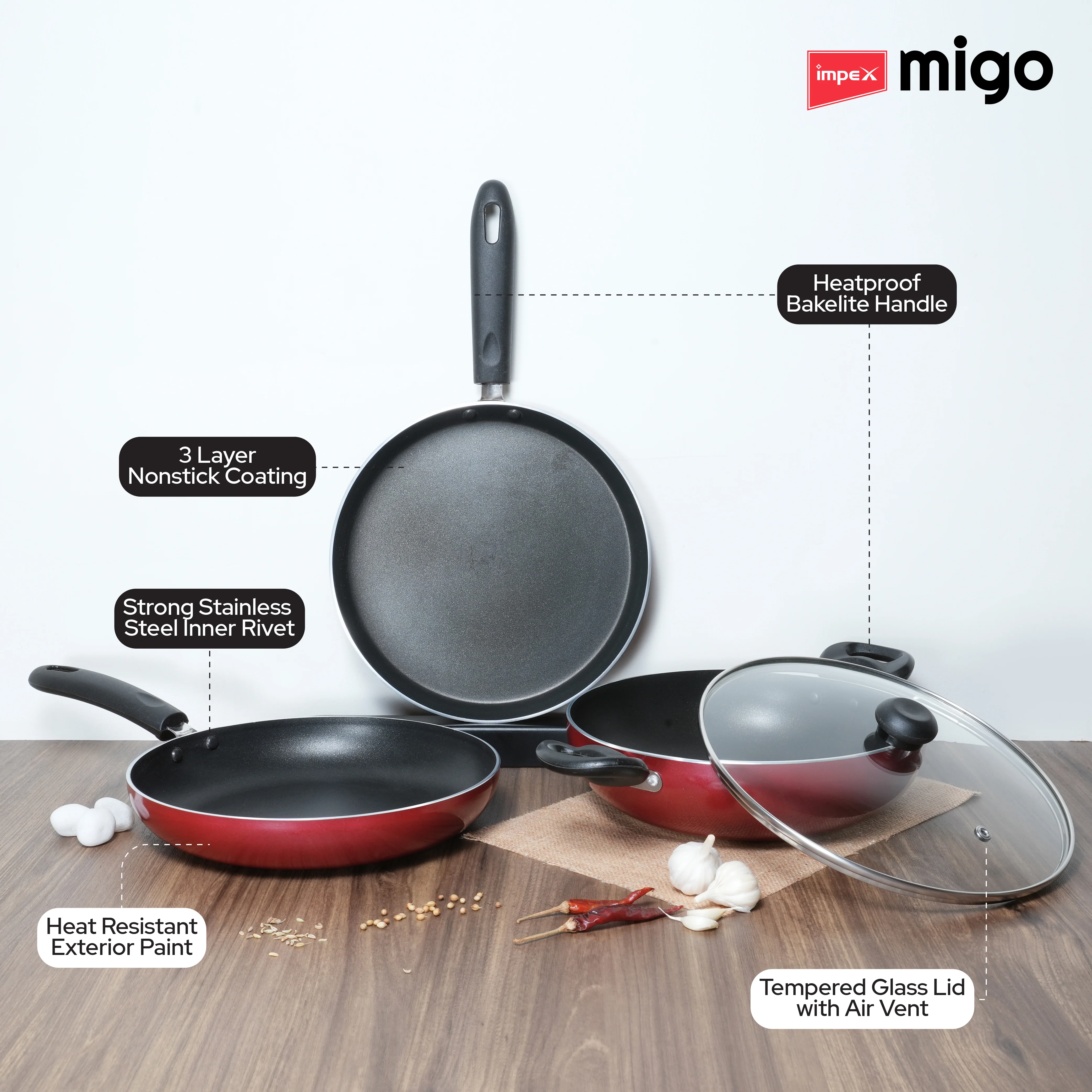 IMPEX Migo Nonstick 4 Pcs Festival Gift Set FKT(M), 3mm Thickness - Image 5