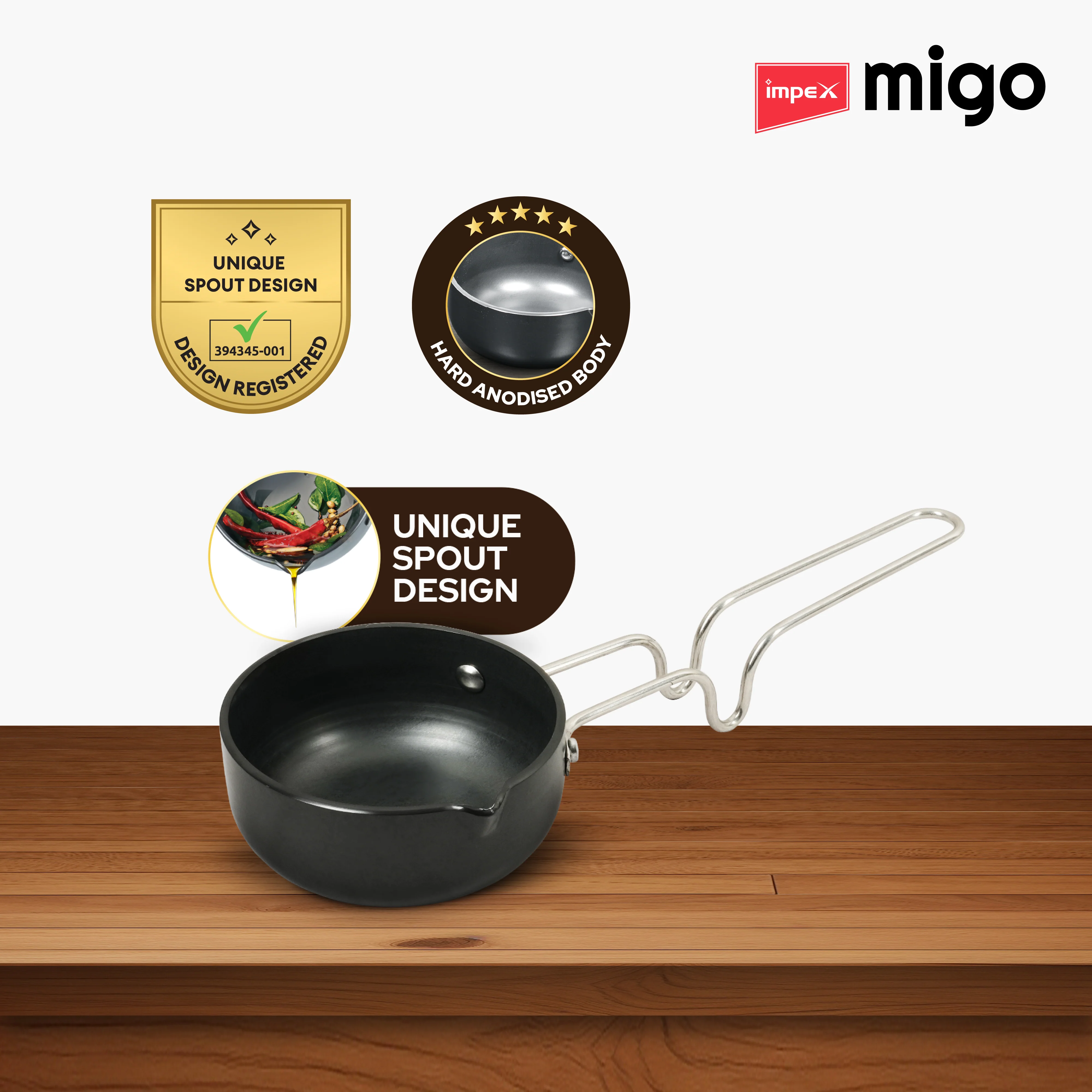 Impex Migo Nonstick Granite 6 Pcs Induction bottom Cookware set - Image 6