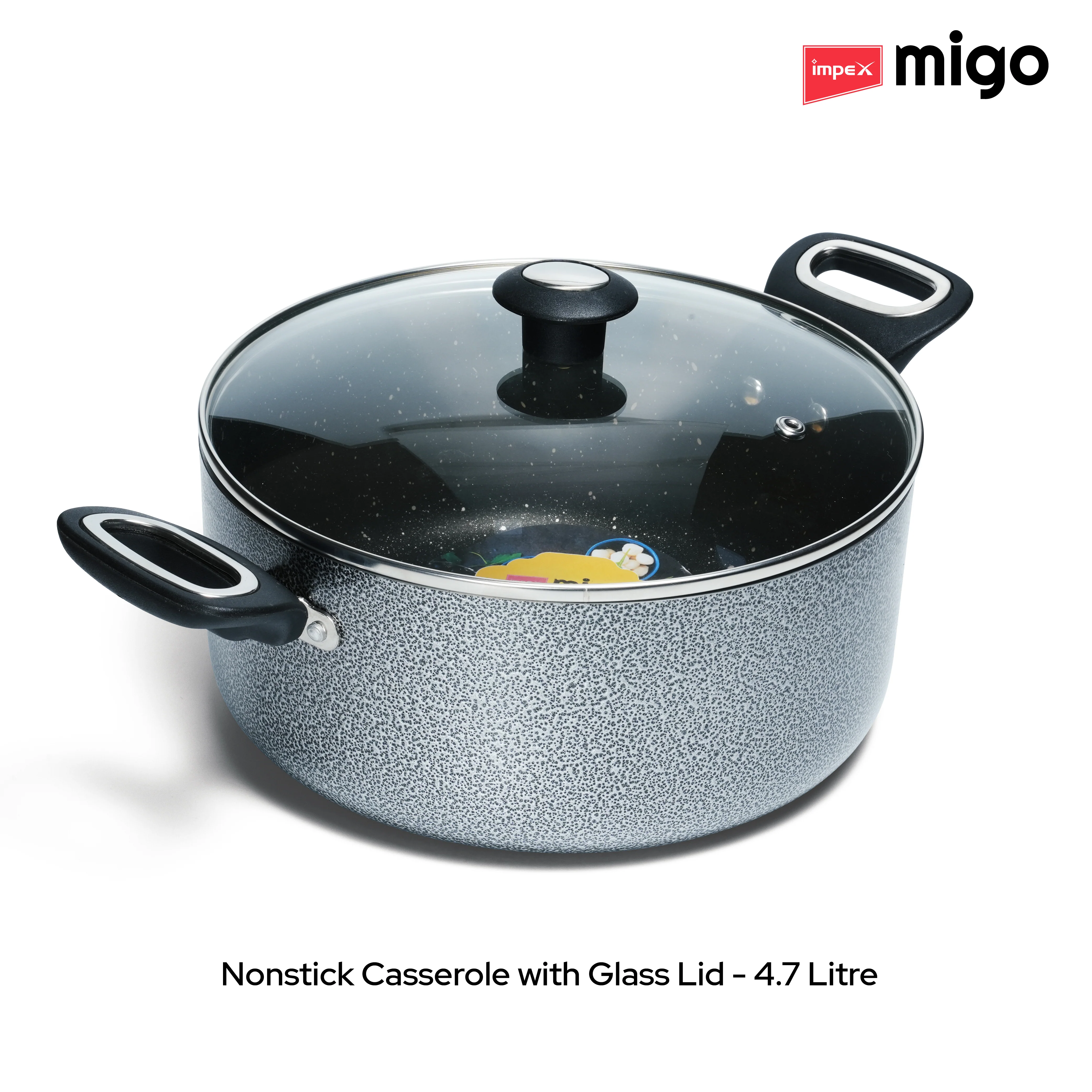 IMPEX Migo Nonstick Granite Casserole Set 6 Pcs MNGC, Festival Gift Set, 3mm Thickness, Induction Bottom - Image 7