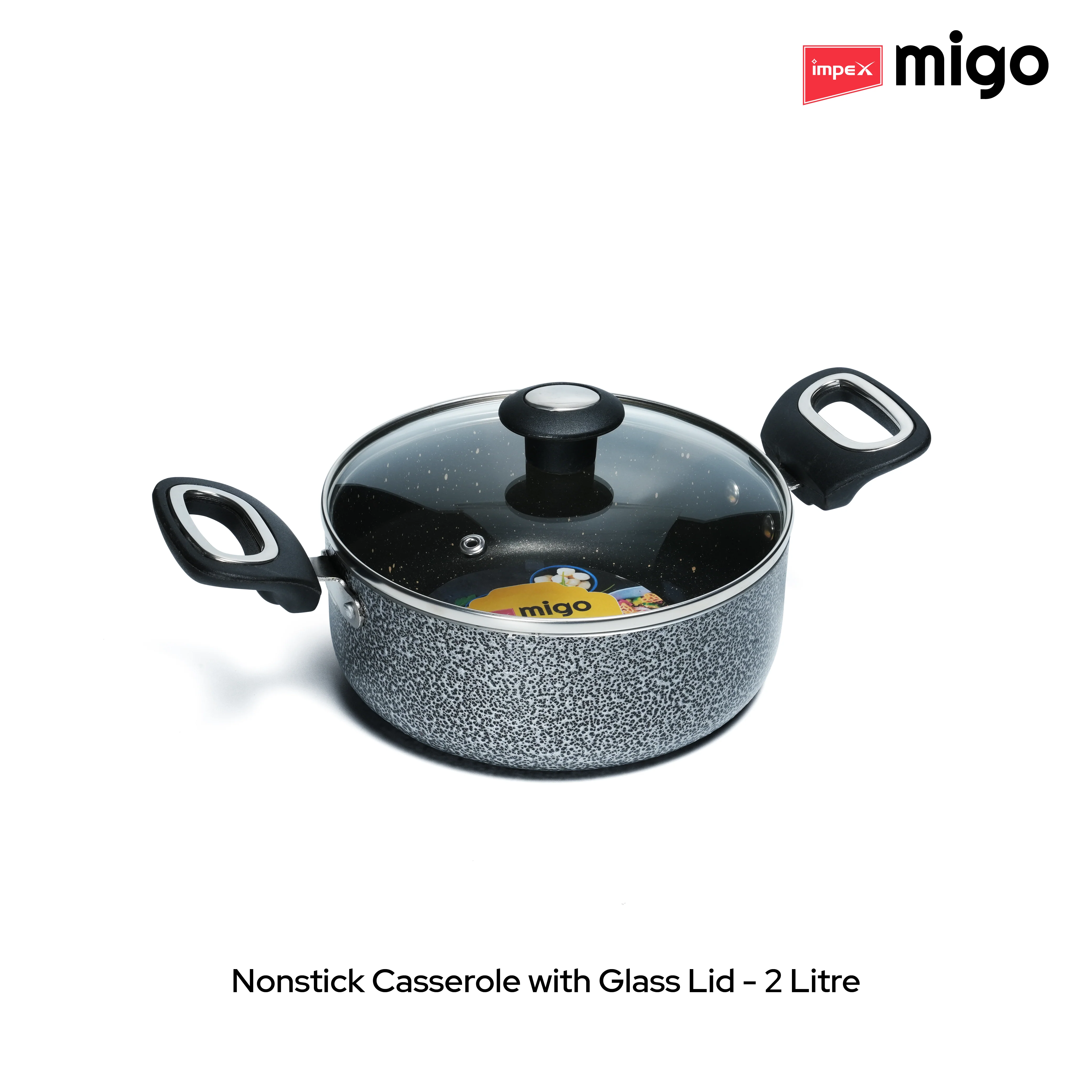 IMPEX Migo Nonstick Granite Casserole Set 6 Pcs MNGC, Festival Gift Set, 3mm Thickness, Induction Bottom - Image 9