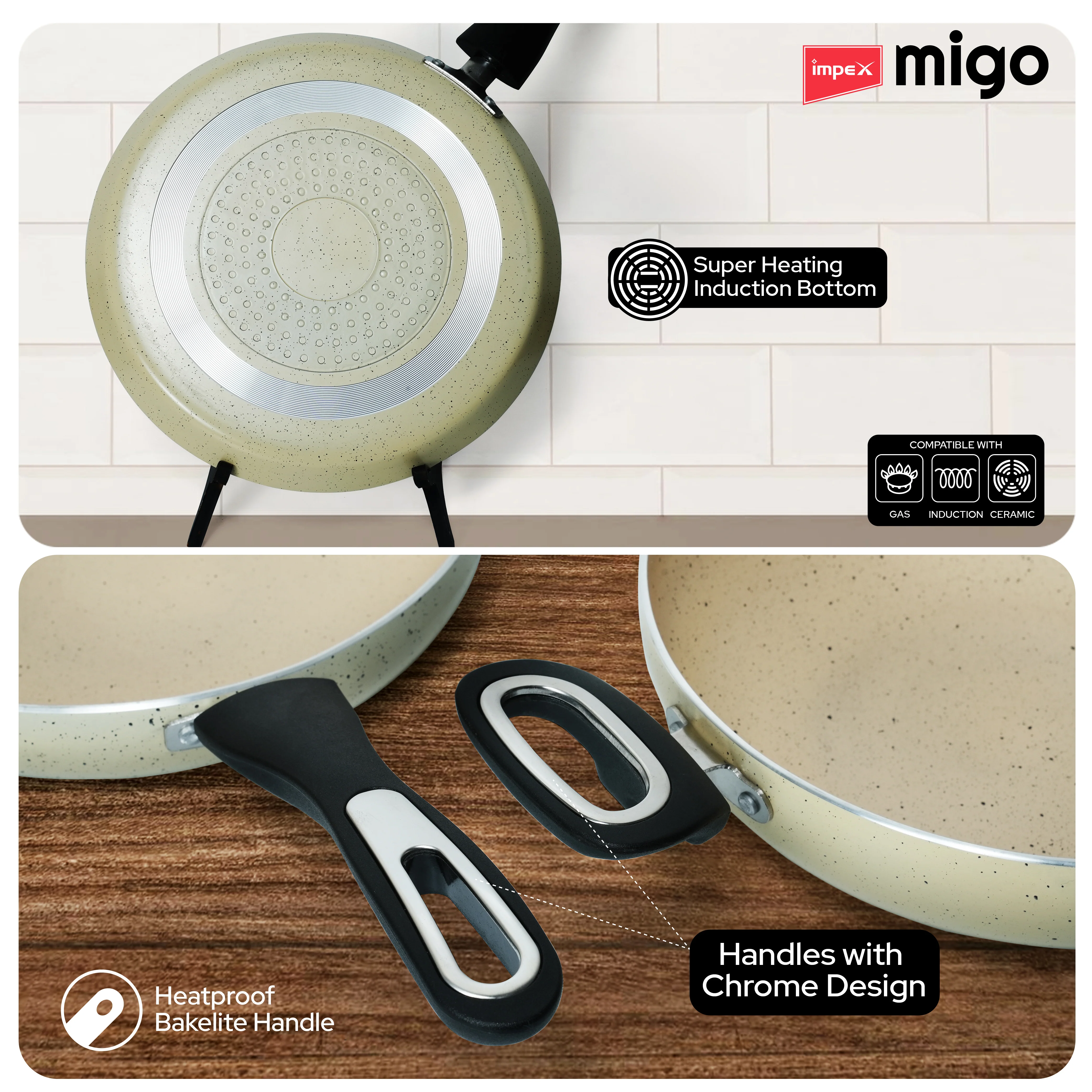 IMPEX Migo Nonstick Granite 4 Pcs Festival GIft Set FKT(B) 5 Layer Super Granite Induction Bottom - Image 6