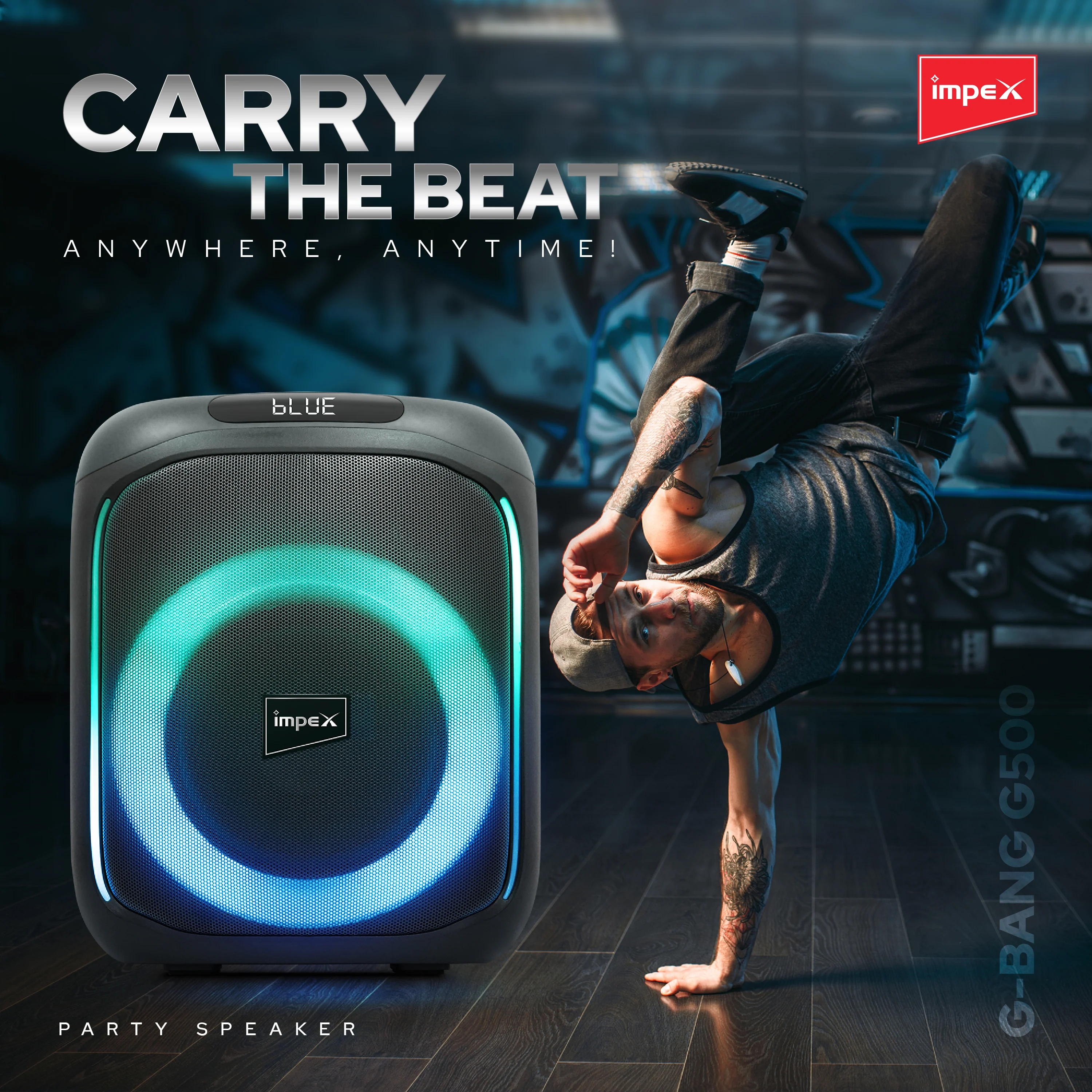 Impex Party Speaker G-Bang G500 Portable Speaker, 1 Year Warranty(Black) - Image 10