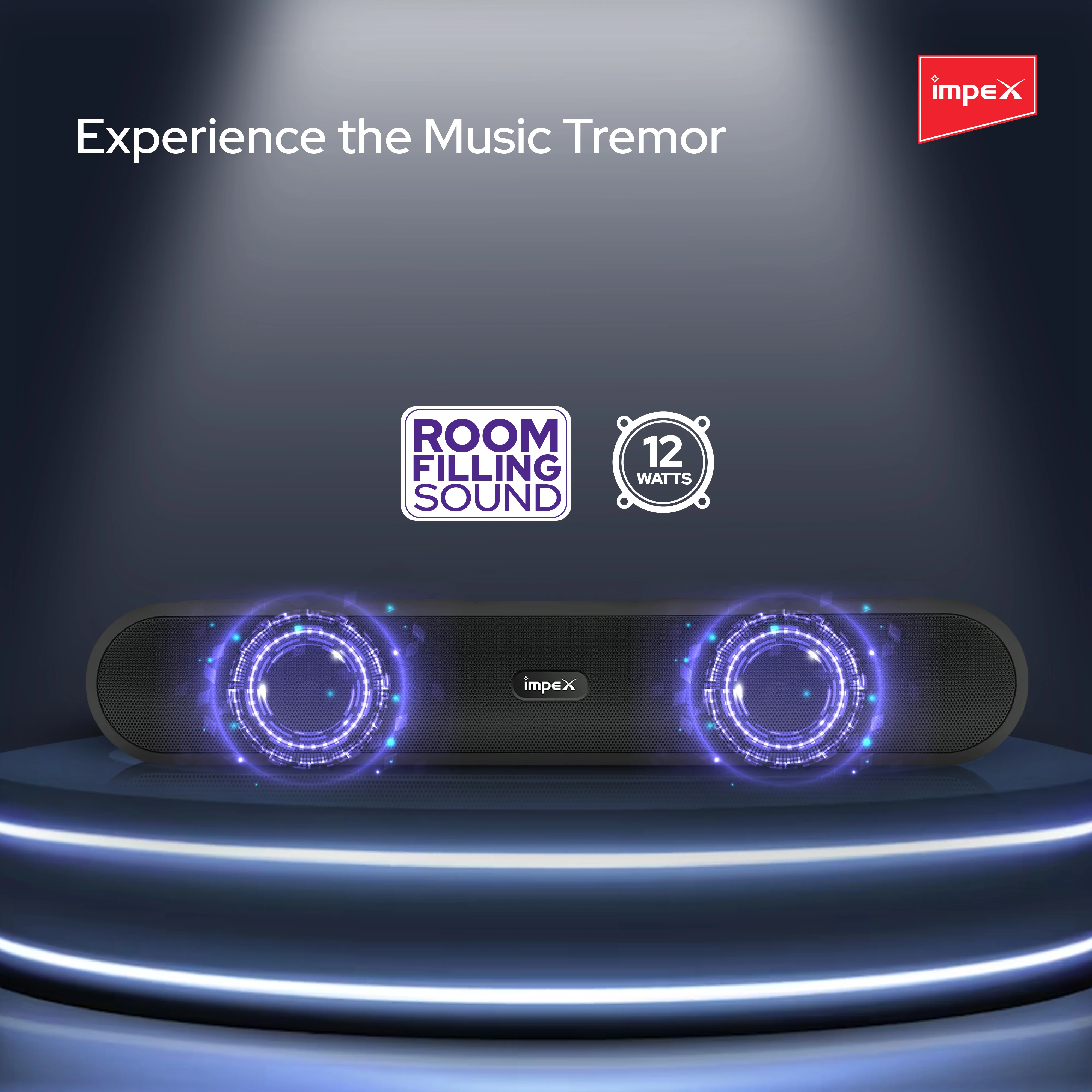 Impex Portable Soundbar MUSIKBAR M1012, Portable Soundbar with LED Light Function, Supports USB, Bluetooth, AUX, FM & TF, 1 Year Warranty (Black) - Image 3