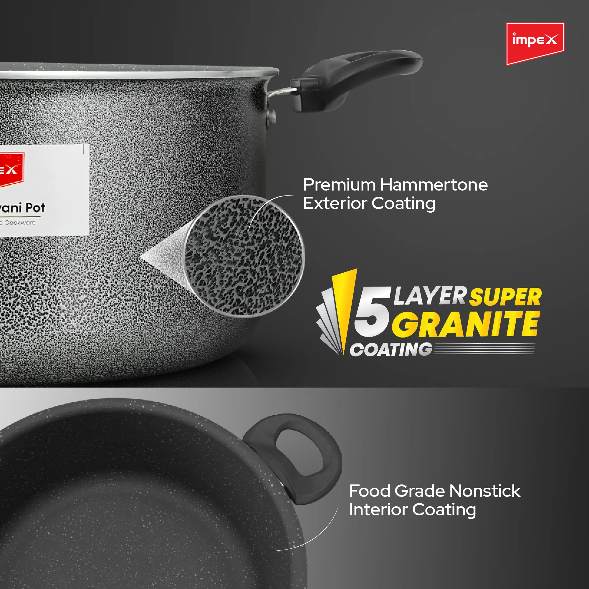 Impex RDBP8 - 10L, Dum Biryani Pot, Aluminium, PFOA-Free, Tempered Glass Lid, Induction Compatible, 1 Year Warranty, Grey - Image 5