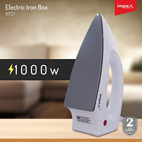 Impex Ritzy Light Weight Dry Iron Box (1000 Watts,White) - Image 4