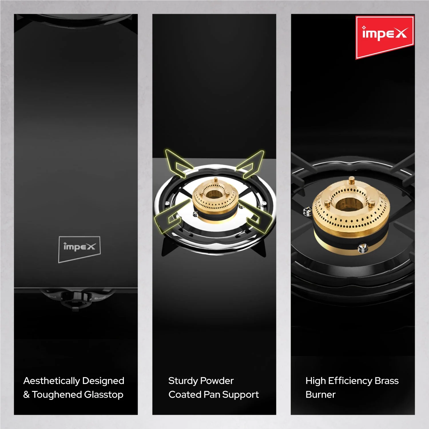 3 Burner Glasstop Gas Stove (Specta 3B Neo) - Image 3