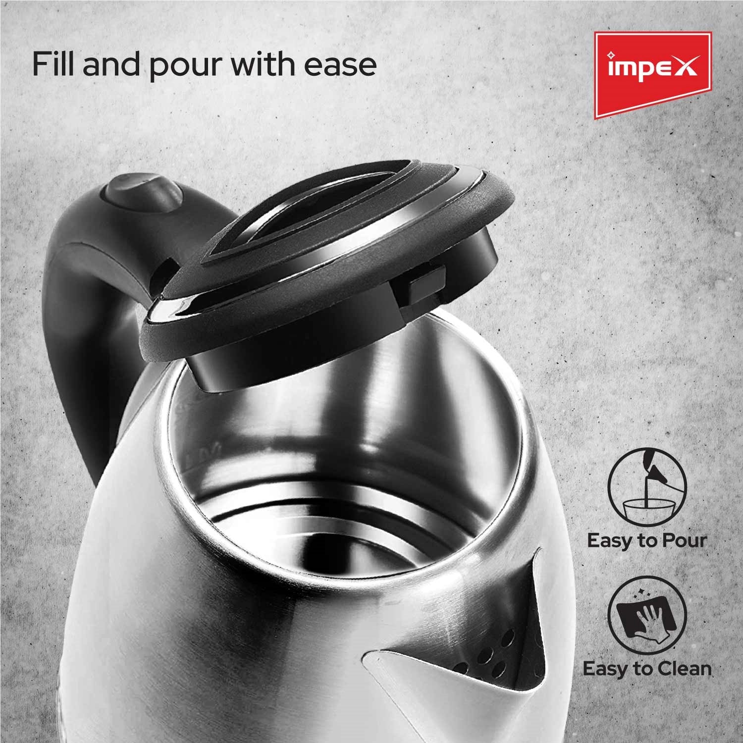 Impex STEAMER-1801 Stainless Steel Electric Kettle (1.8 Litre,1500 Watts,Silver) - Image 6