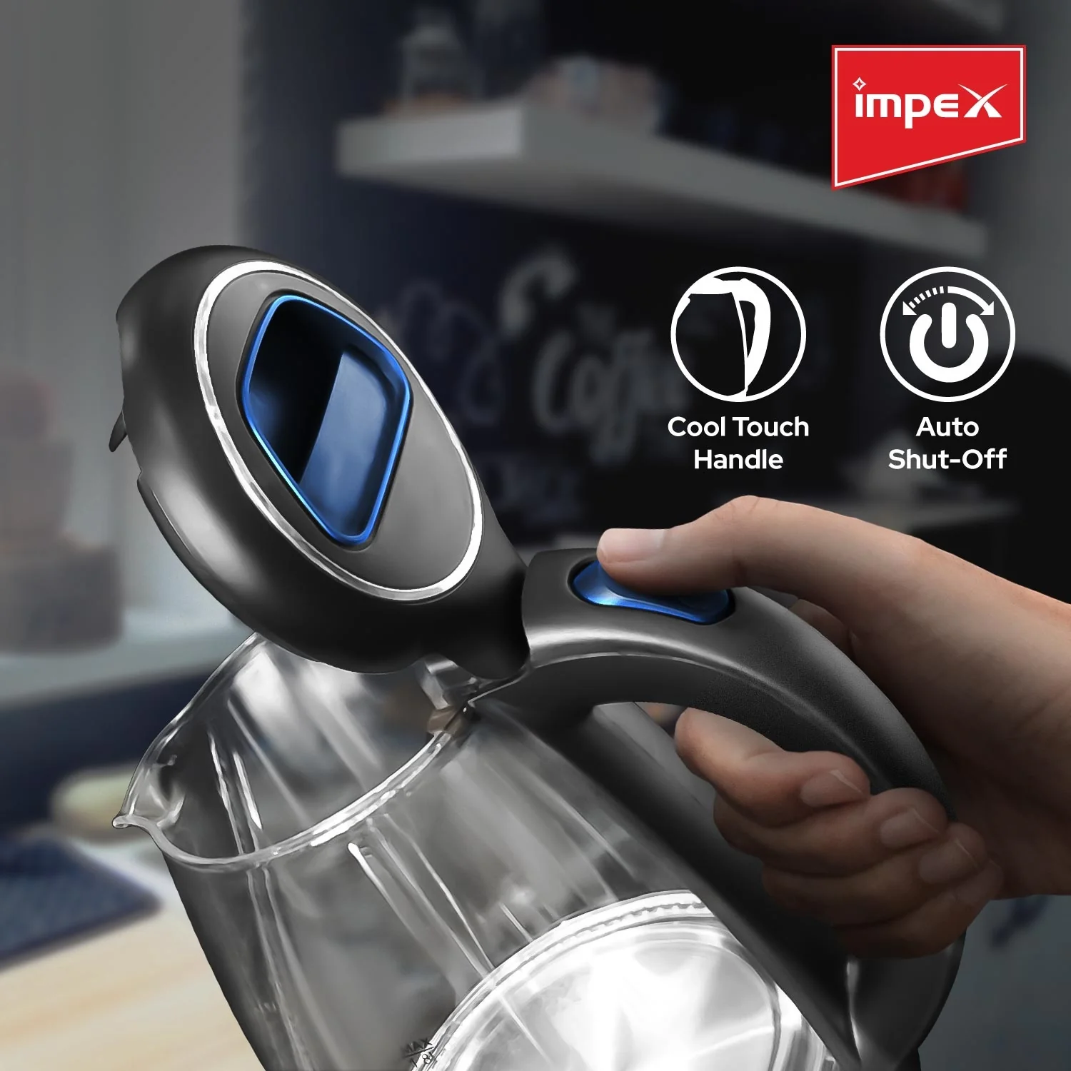 Impex STEAMER GK18 1.8 L Glass Body Electric Kettle with LED Illumination - Image 4