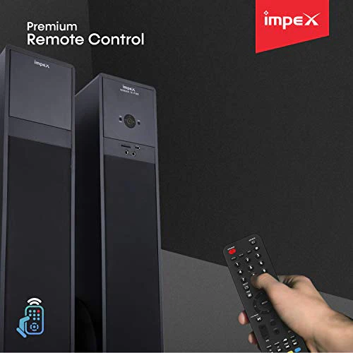Impex Thunder-T3 Plus 160 Watts 2.0 Channel Multimedia Tower Speaker with USB/SD/TF/FM Radio/AUX/Bluetooth/Wireless Mic & Remote Function (Black) - Image 5