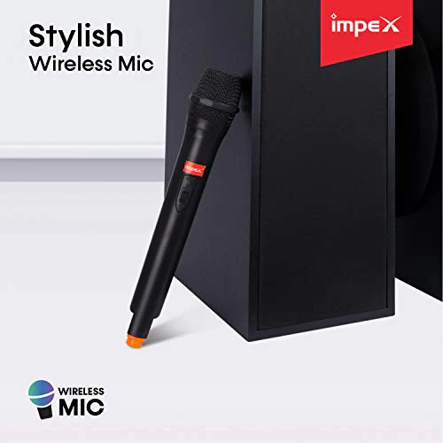 Impex Thunder-T3 Plus 160 Watts 2.0 Channel Multimedia Tower Speaker with USB/SD/TF/FM Radio/AUX/Bluetooth/Wireless Mic & Remote Function (Black) - Image 7