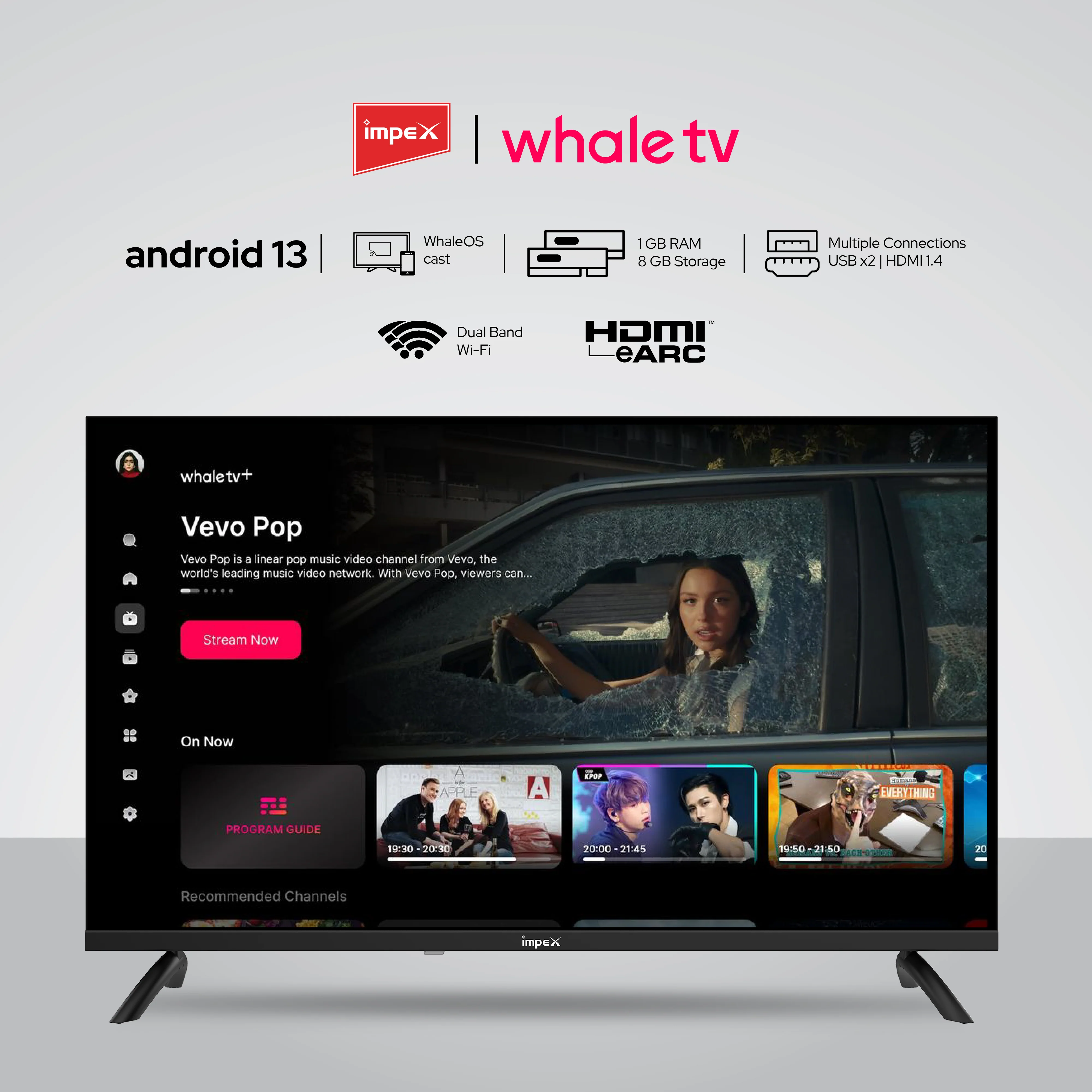 Impex WIOS Whale Series 32-inch HD QLED Smart TV (WIOS 32A2QSK1) with HDR10, Dolby Audio, and 3-Year Warranty (Black) - Image 4